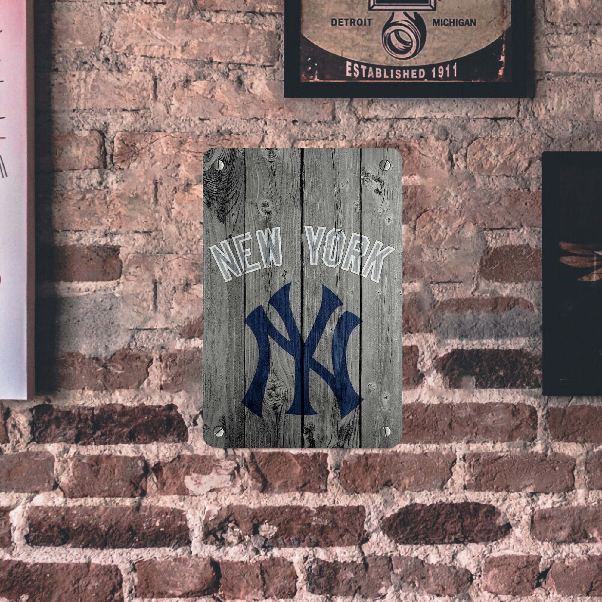 New York Yankees 204 Metal Tin Sign 8x12inch - High-Quality Full-Print Decorative Wall Art, Durable Rust-Resistant Metal Plaque For Living Room, Bedroom, Kitchen, Office, Bar Décor