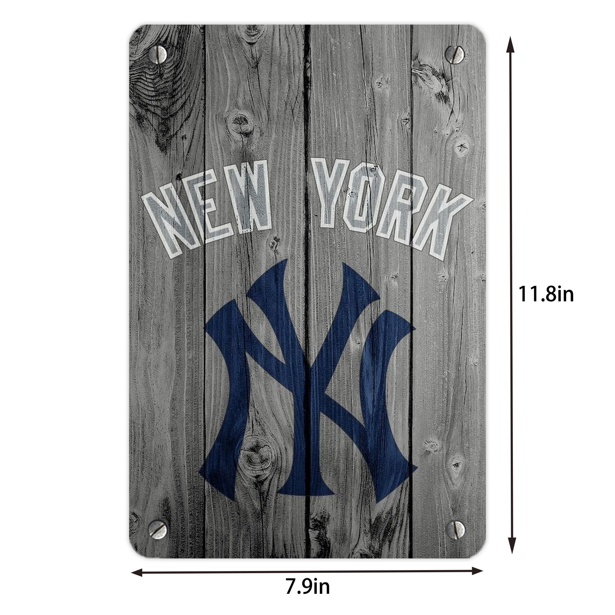 New York Yankees 204 Metal Tin Sign 8x12inch - High-Quality Full-Print Decorative Wall Art, Durable Rust-Resistant Metal Plaque For Living Room, Bedroom, Kitchen, Office, Bar Décor