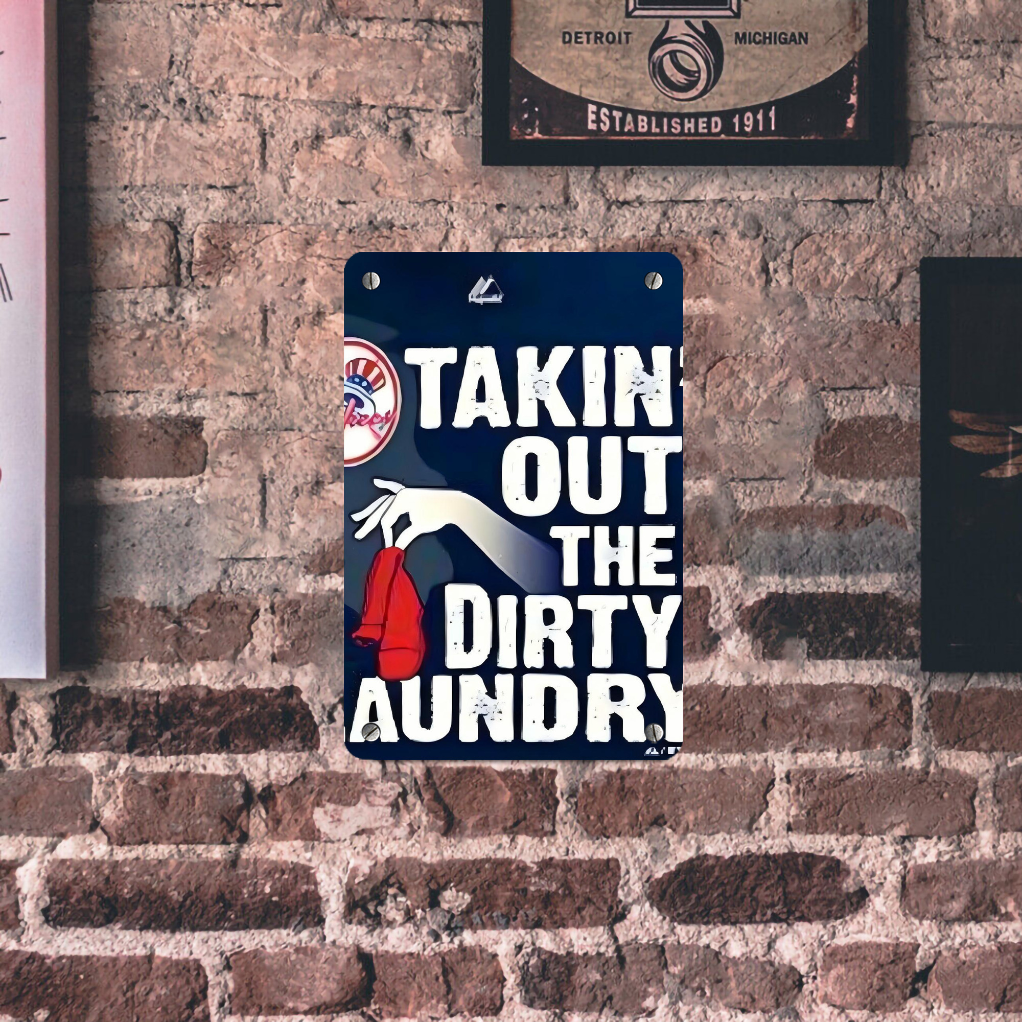 New York Yankees 210 Metal Tin Sign 8x12inch - High-Quality Full-Print Decorative Wall Art, Durable Rust-Resistant Metal Plaque For Living Room, Bedroom, Kitchen, Office, Bar Décor