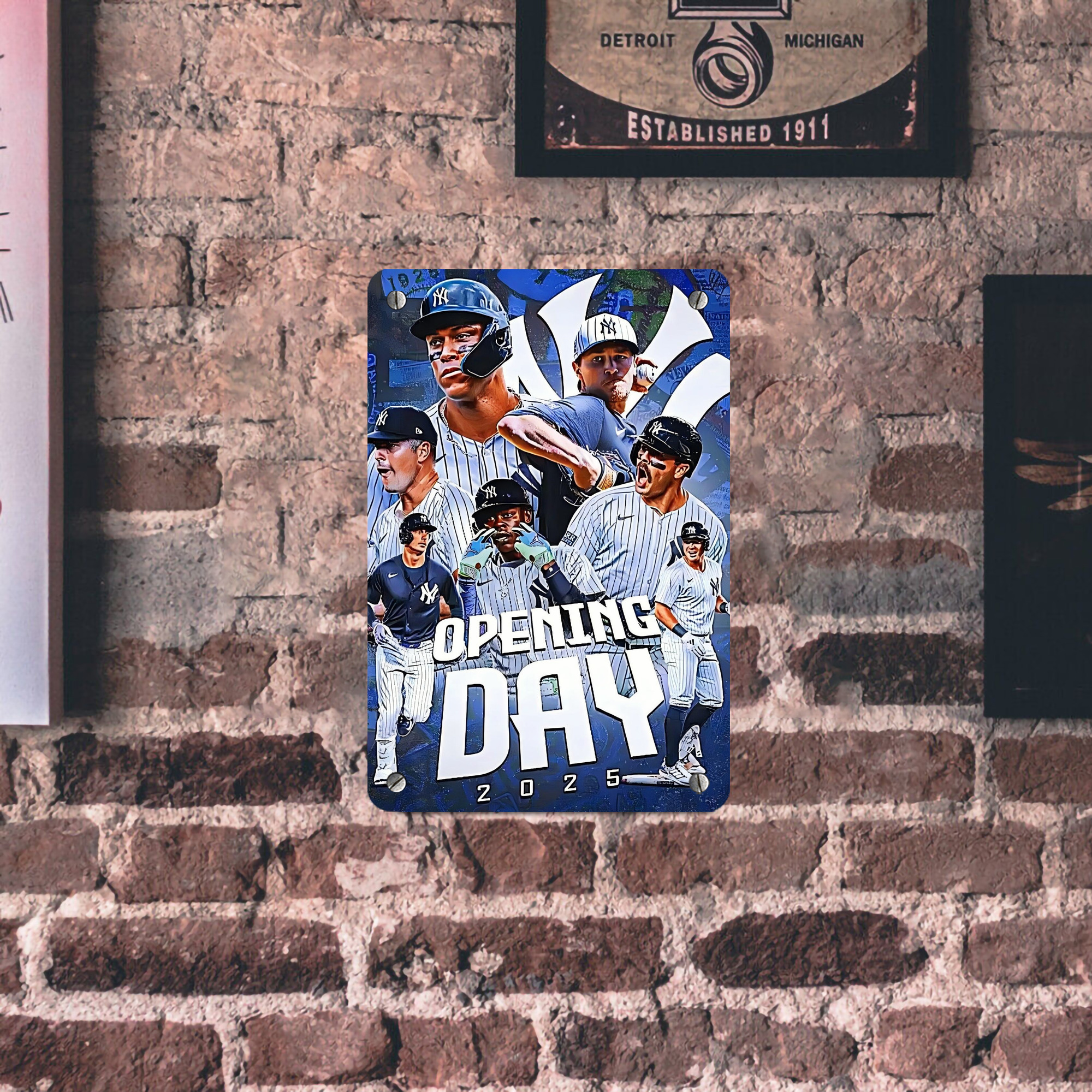 New York Yankees 215 Metal Tin Sign 8x12inch - High-Quality Full-Print Decorative Wall Art, Durable Rust-Resistant Metal Plaque For Living Room, Bedroom, Kitchen, Office, Bar Décor