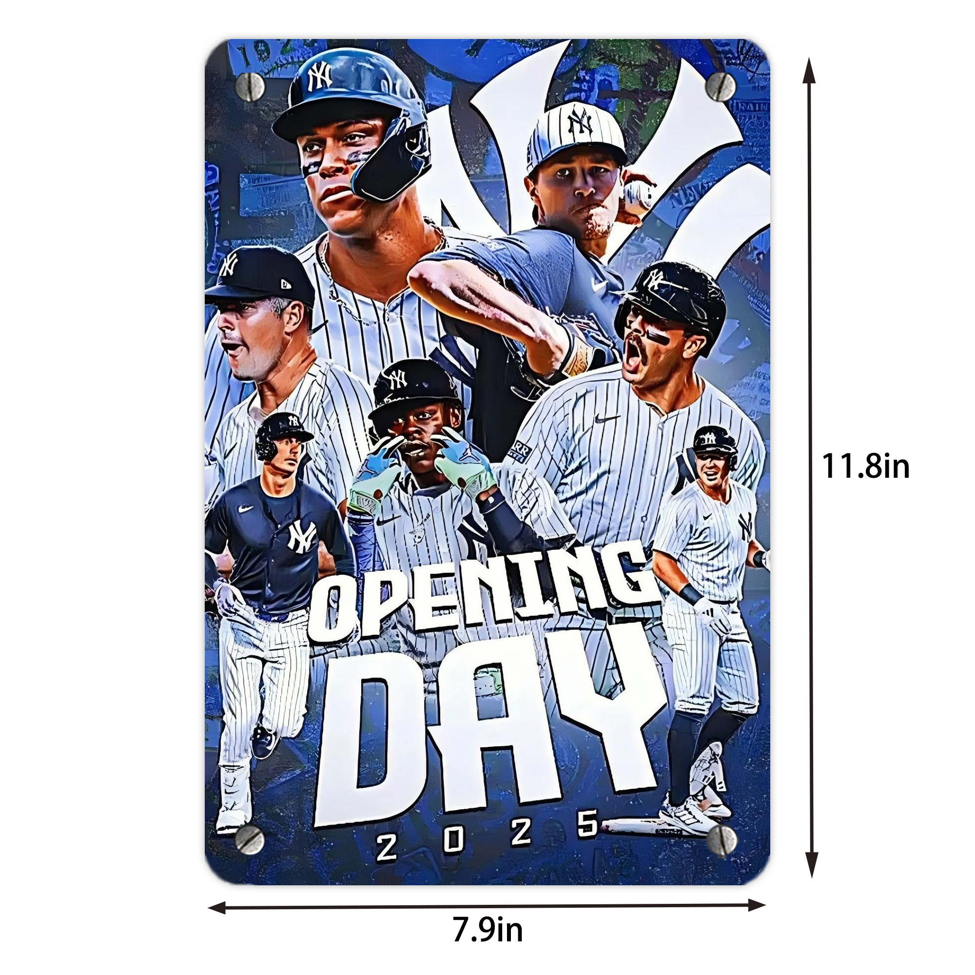 New York Yankees 215 Metal Tin Sign 8x12inch - High-Quality Full-Print Decorative Wall Art, Durable Rust-Resistant Metal Plaque For Living Room, Bedroom, Kitchen, Office, Bar Décor