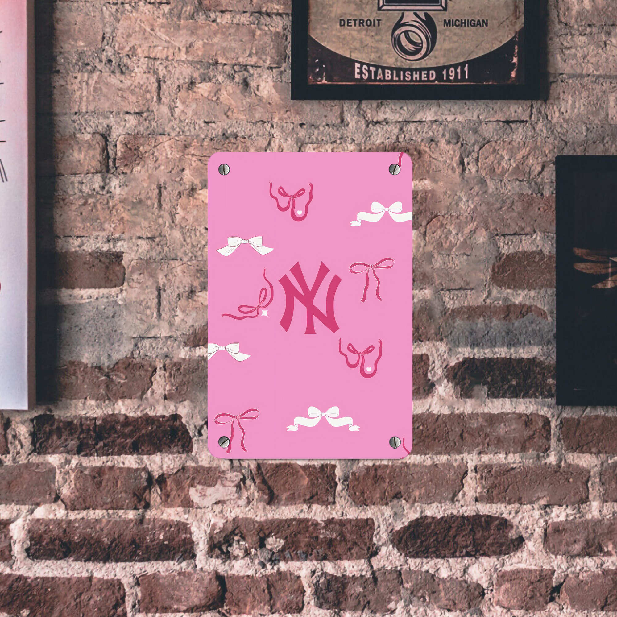 New York Yankees 220 Metal Tin Sign 8x12inch - High-Quality Full-Print Decorative Wall Art, Durable Rust-Resistant Metal Plaque For Living Room, Bedroom, Kitchen, Office, Bar Décor