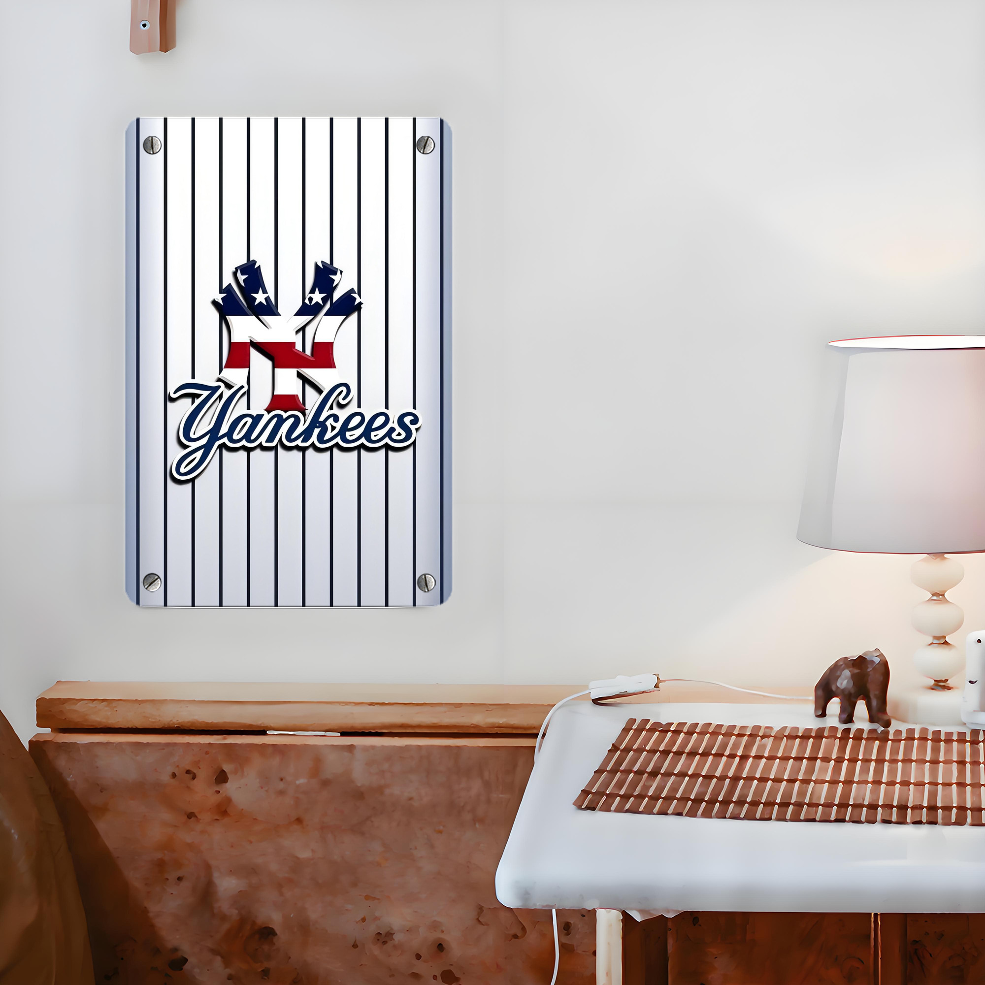 New York Yankees 227 Metal Tin Sign 8x12inch - High-Quality Full-Print Decorative Wall Art, Durable Rust-Resistant Metal Plaque For Living Room, Bedroom, Kitchen, Office, Bar Décor