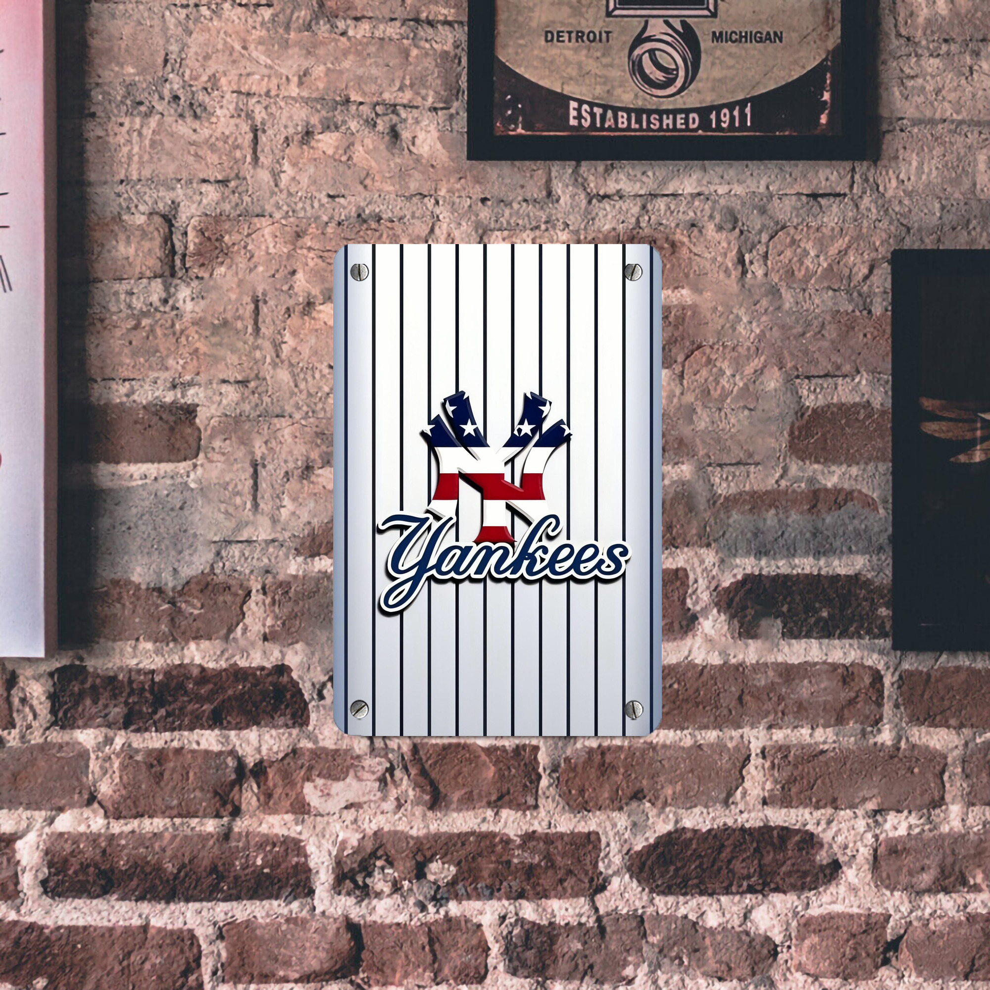 New York Yankees 227 Metal Tin Sign 8x12inch - High-Quality Full-Print Decorative Wall Art, Durable Rust-Resistant Metal Plaque For Living Room, Bedroom, Kitchen, Office, Bar Décor