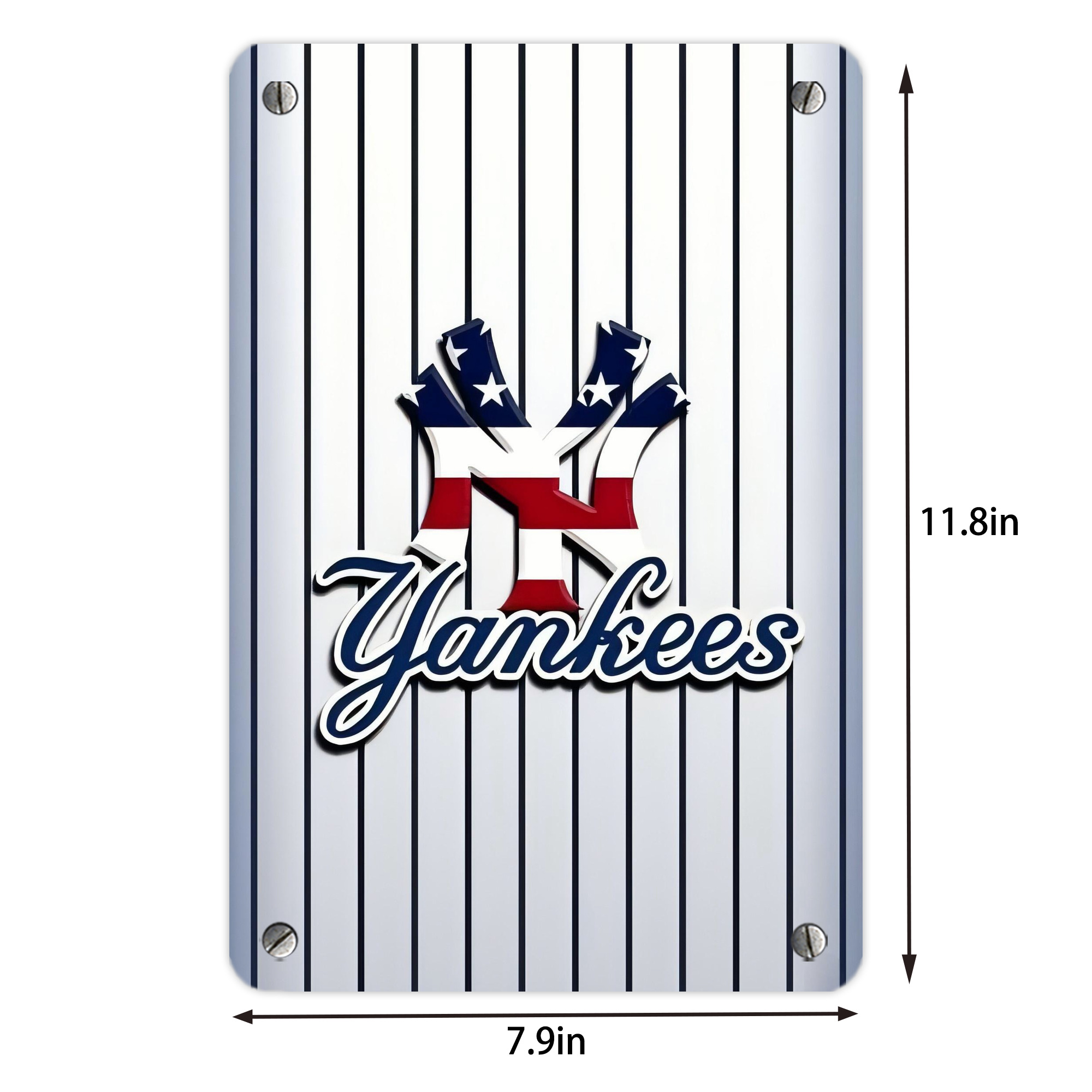 New York Yankees 227 Metal Tin Sign 8x12inch - High-Quality Full-Print Decorative Wall Art, Durable Rust-Resistant Metal Plaque For Living Room, Bedroom, Kitchen, Office, Bar Décor
