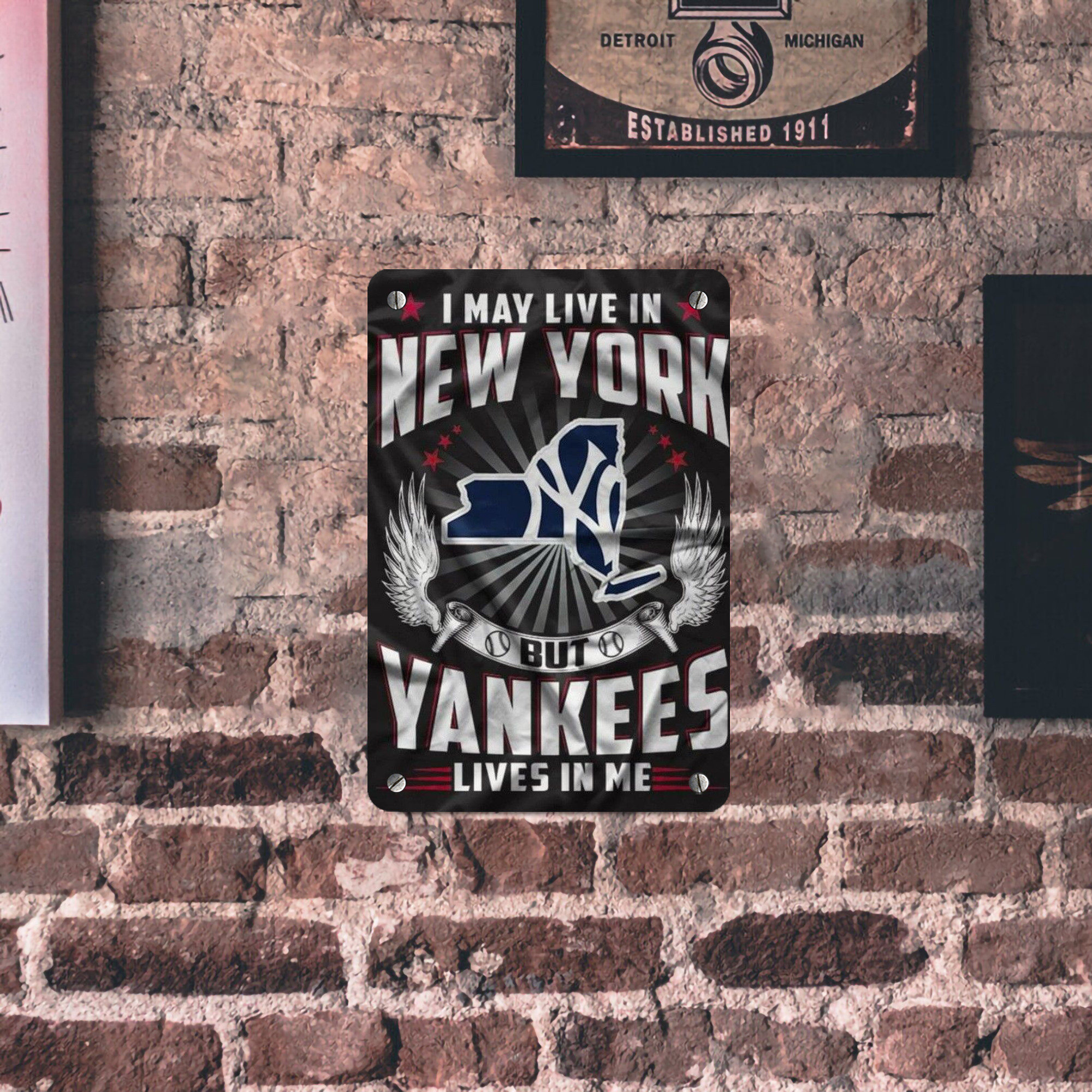 New York Yankees 320 Metal Tin Sign 8x12inch - High-Quality Full-Print Decorative Wall Art, Durable Rust-Resistant Metal Plaque For Living Room, Bedroom, Kitchen, Office, Bar Décor