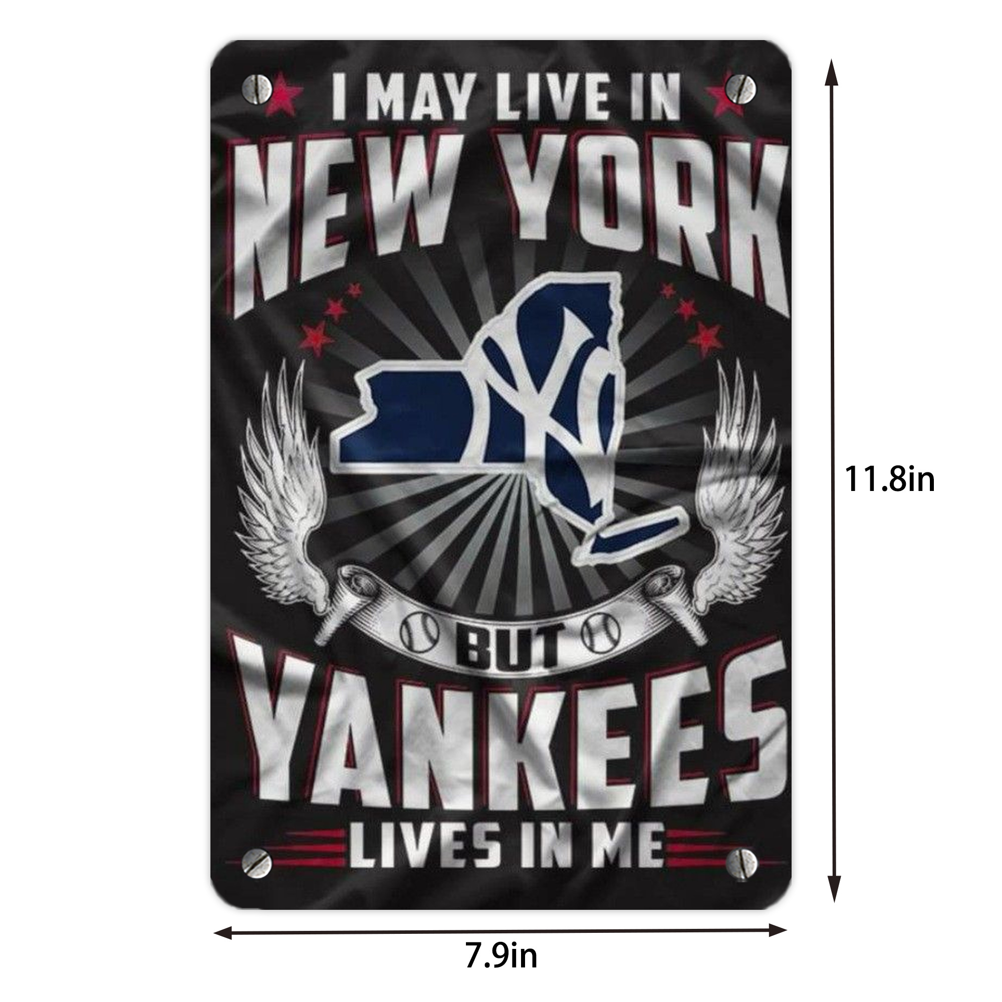 New York Yankees 320 Metal Tin Sign 8x12inch - High-Quality Full-Print Decorative Wall Art, Durable Rust-Resistant Metal Plaque For Living Room, Bedroom, Kitchen, Office, Bar Décor