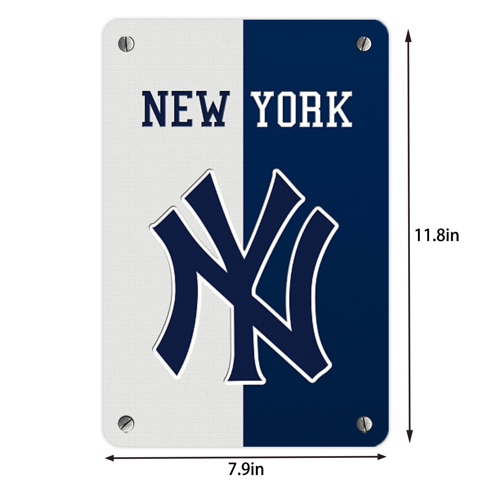 New York Yankees 332 Metal Tin Sign 8x12inch - High-Quality Full-Print Decorative Wall Art, Durable Rust-Resistant Metal Plaque For Living Room, Bedroom, Kitchen, Office, Bar Décor