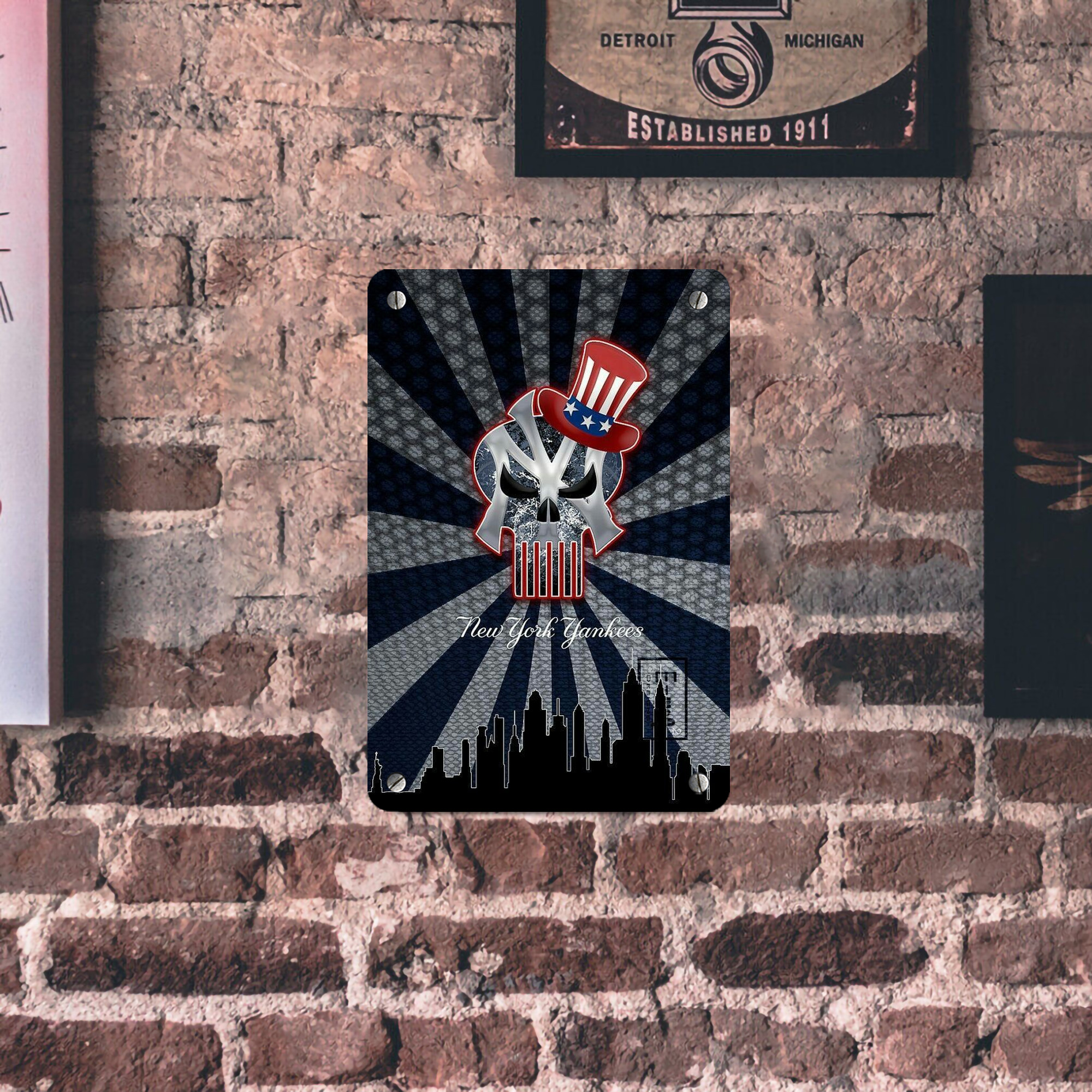 New York Yankees 340 Metal Tin Sign 8x12inch - High-Quality Full-Print Decorative Wall Art, Durable Rust-Resistant Metal Plaque For Living Room, Bedroom, Kitchen, Office, Bar Décor