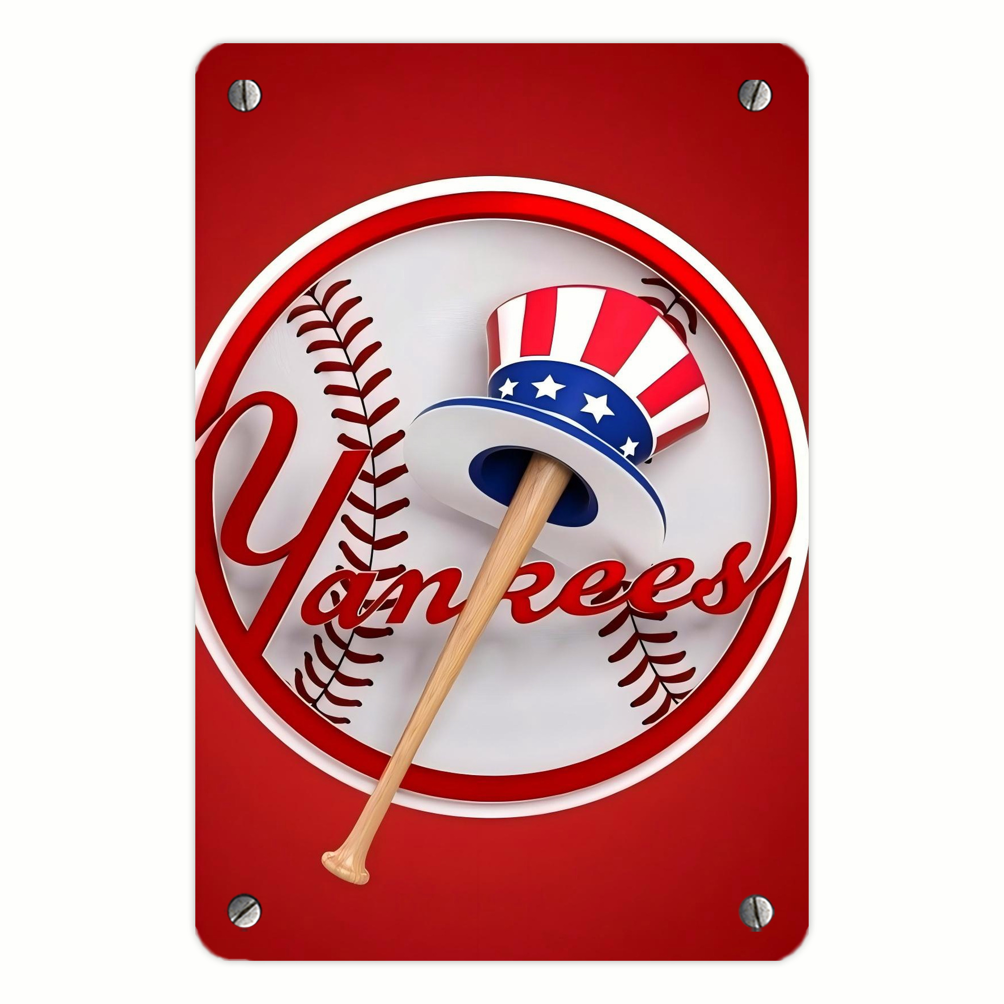 New York Yankees 120 Metal Tin Sign 8x12inch - High-Quality Full-Print Decorative Wall Art, Durable Rust-Resistant Metal Plaque For Living Room, Bedroom, Kitchen, Office, Bar Décor