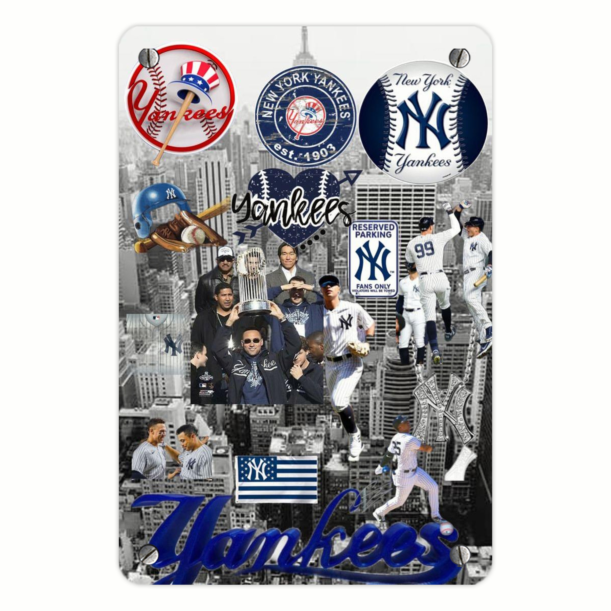 New York Yankees 199 Metal Tin Sign 8x12inch - High-Quality Full-Print Decorative Wall Art, Durable Rust-Resistant Metal Plaque For Living Room, Bedroom, Kitchen, Office, Bar Décor