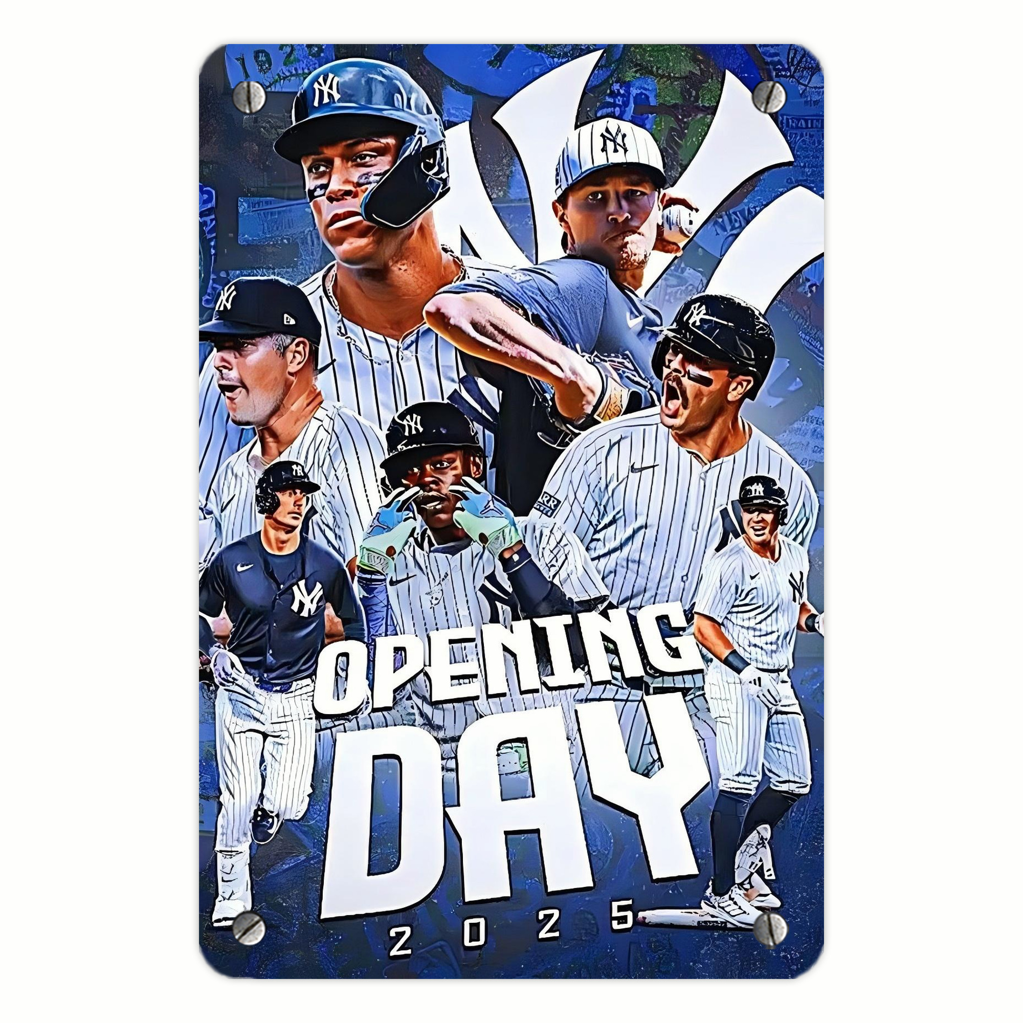 New York Yankees 215 Metal Tin Sign 8x12inch - High-Quality Full-Print Decorative Wall Art, Durable Rust-Resistant Metal Plaque For Living Room, Bedroom, Kitchen, Office, Bar Décor