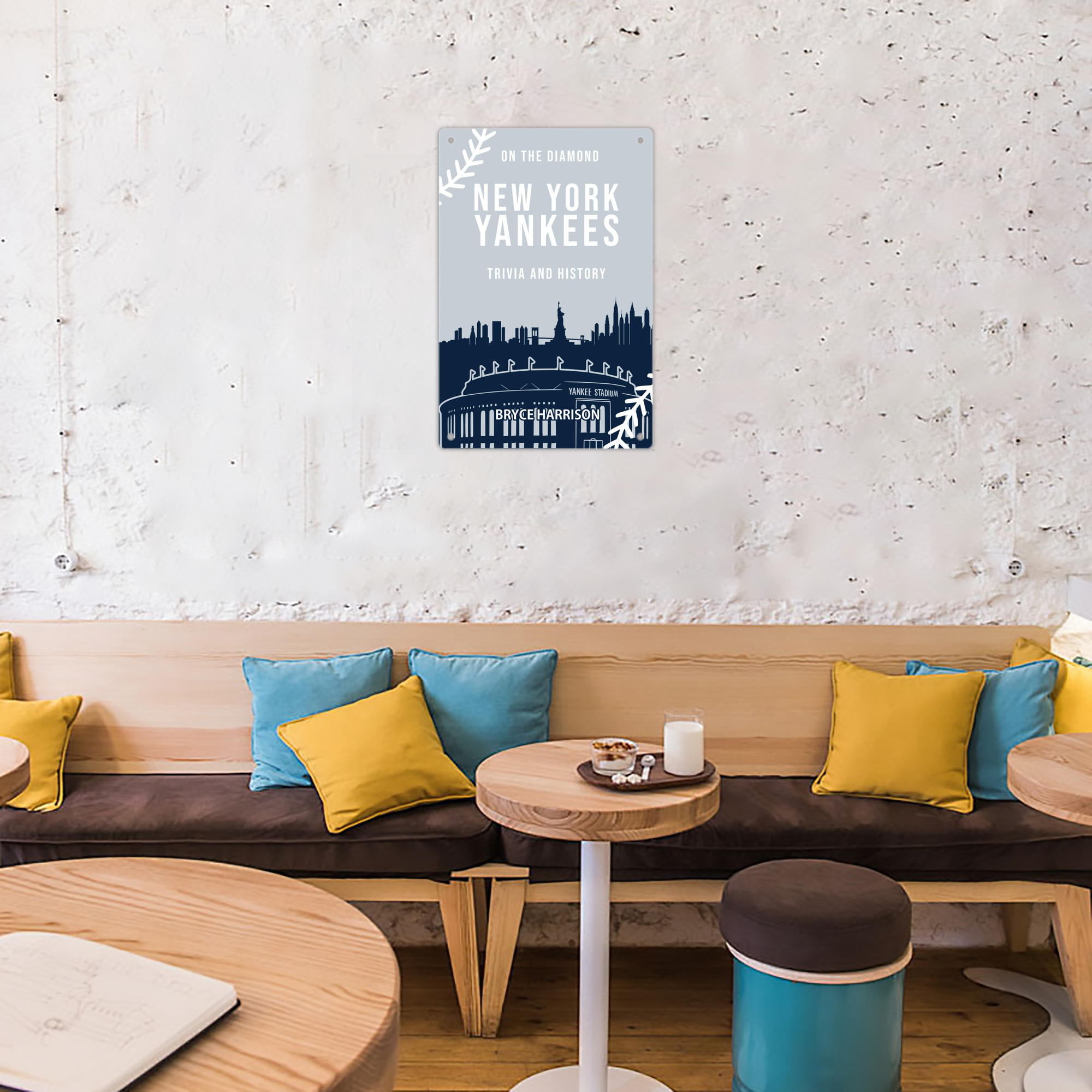 New York Yankees 141 8x12inch Vertical Aluminum Sign - Durable Fade-Resistant Indoor/Outdoor Safety & Information Plaque For Office, Hotel, Restaurant, Bar, Public Spaces