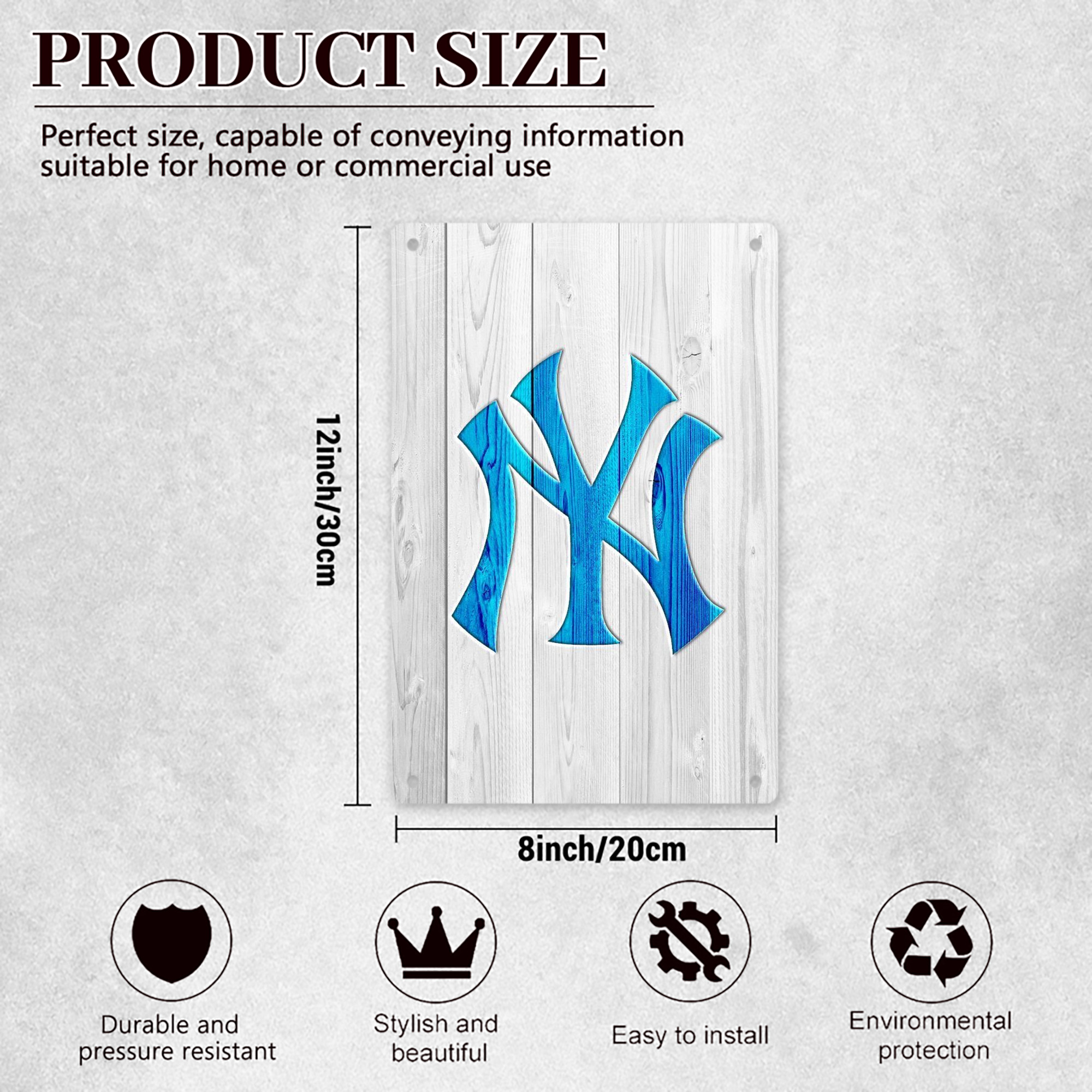 New York Yankees 156 8x12inch Vertical Aluminum Sign - Durable Fade-Resistant Indoor/Outdoor Safety & Information Plaque For Office, Hotel, Restaurant, Bar, Public Spaces