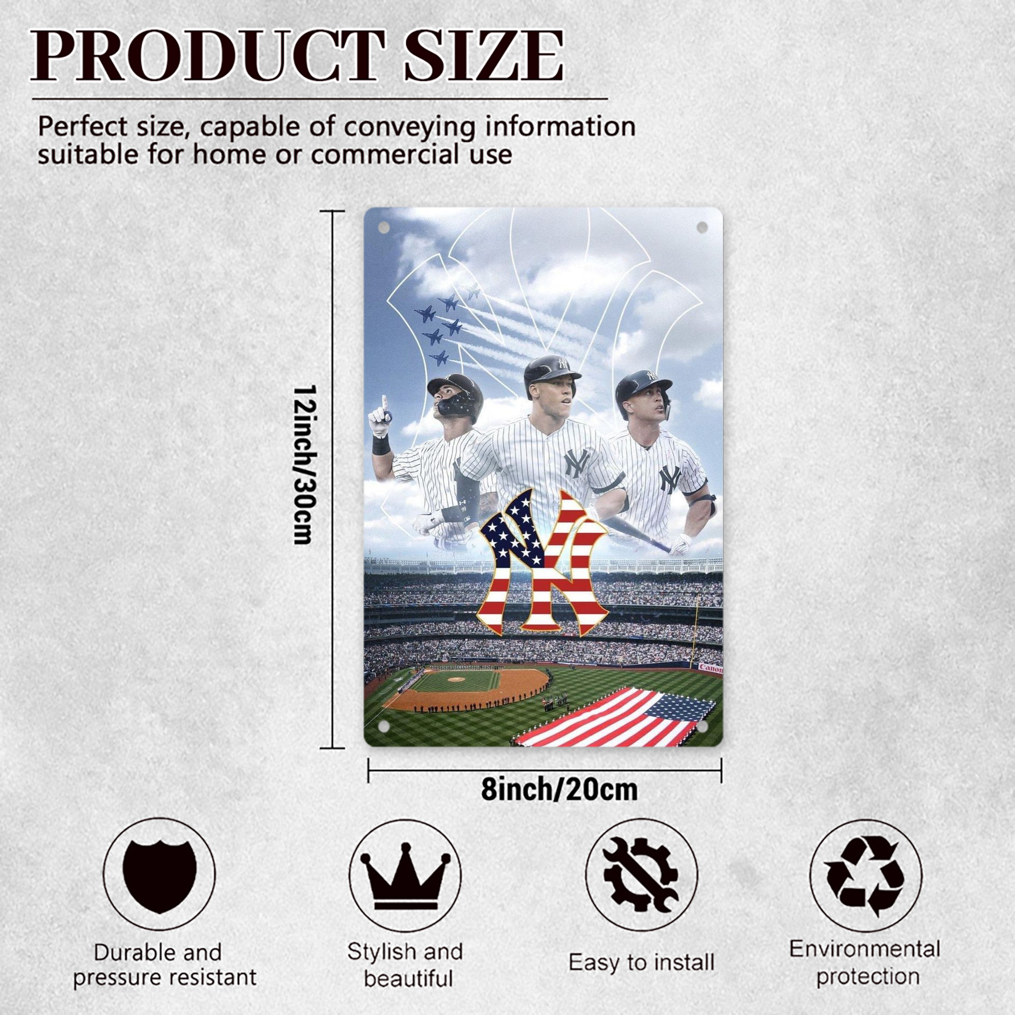 New York Yankees 161 8x12inch Vertical Aluminum Sign - Durable Fade-Resistant Indoor/Outdoor Safety & Information Plaque For Office, Hotel, Restaurant, Bar, Public Spaces