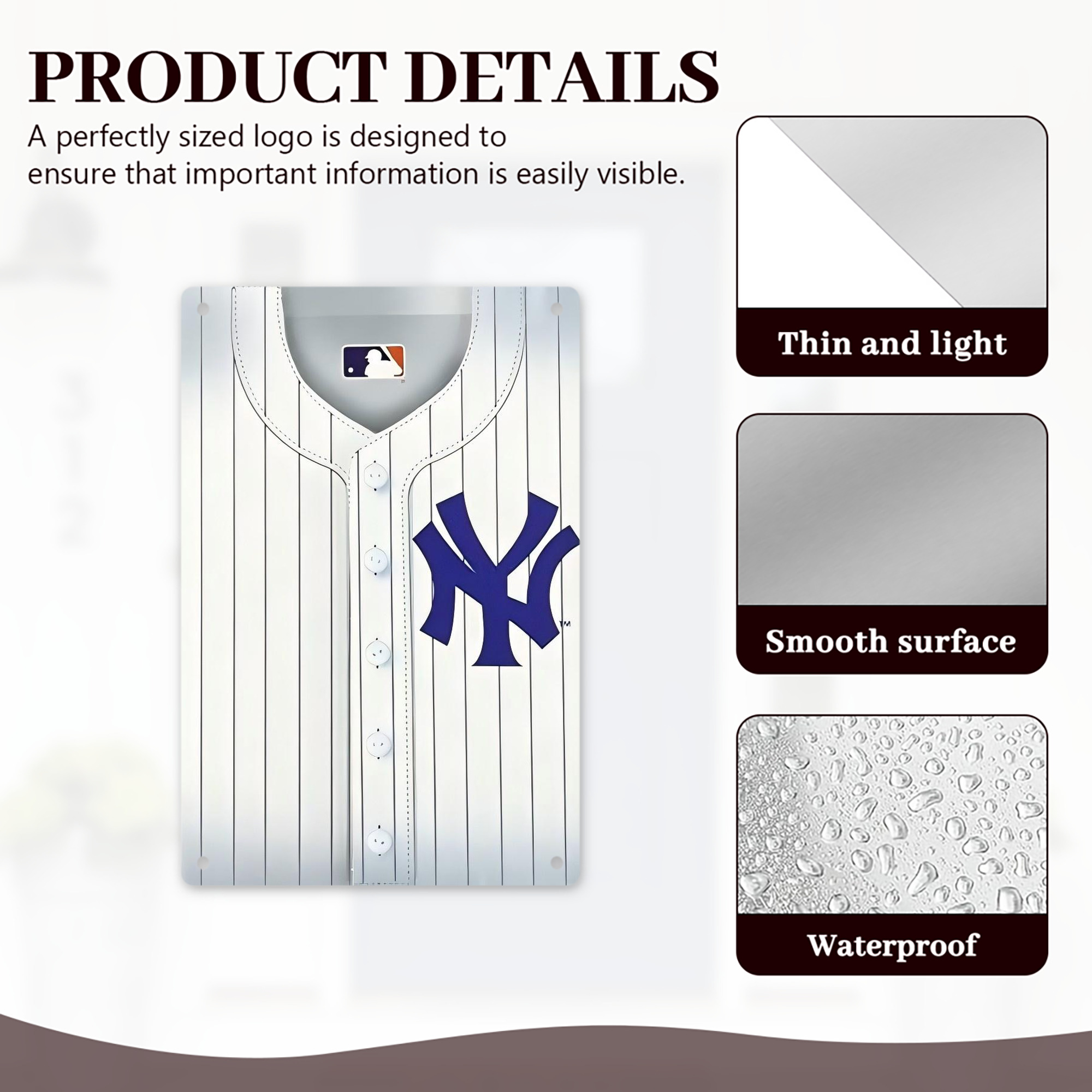 New York Yankees 213 8x12inch Vertical Aluminum Sign - Durable Fade-Resistant Indoor/Outdoor Safety & Information Plaque For Office, Hotel, Restaurant, Bar, Public Spaces