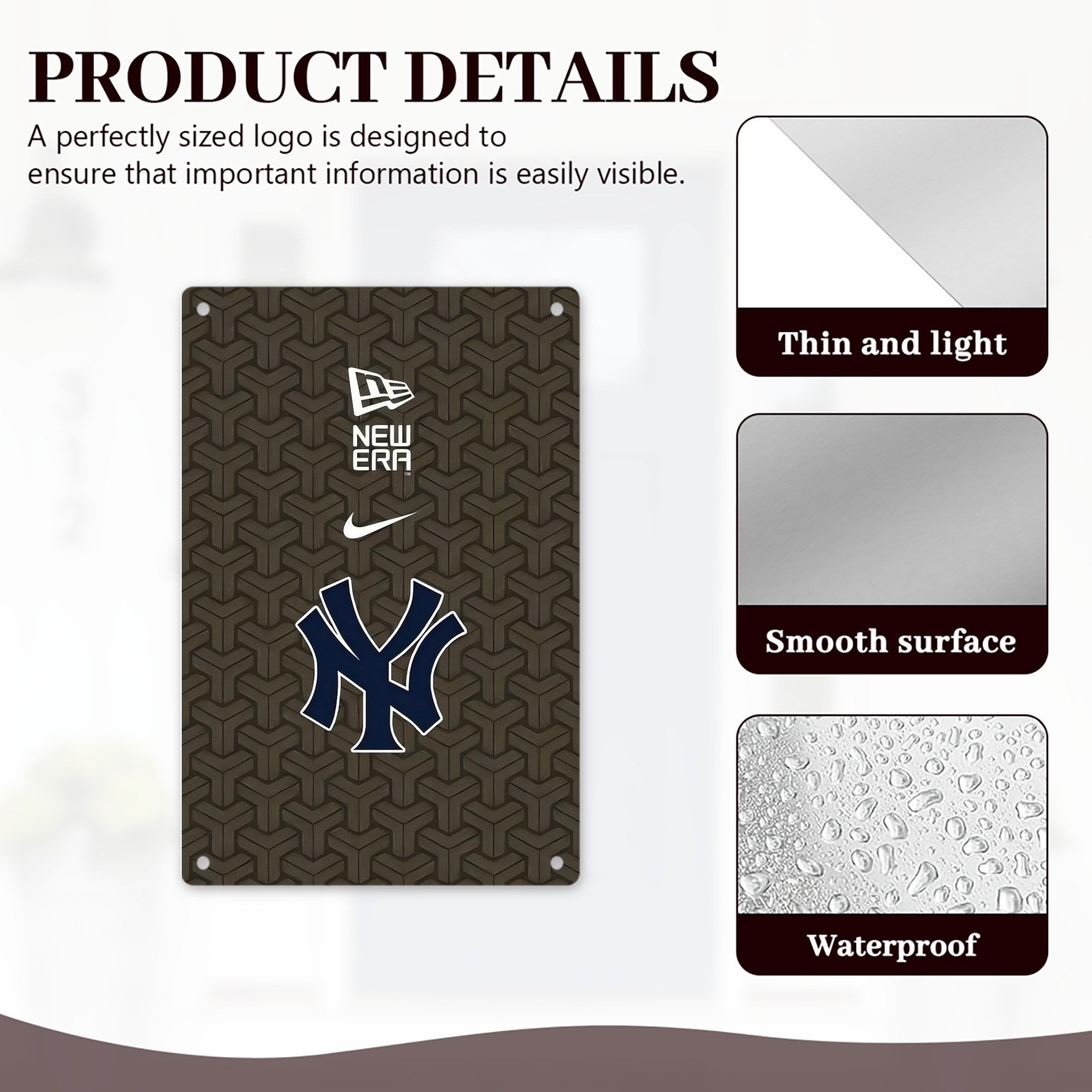 New York Yankees 318 8x12inch Vertical Aluminum Sign - Durable Fade-Resistant Indoor/Outdoor Safety & Information Plaque For Office, Hotel, Restaurant, Bar, Public Spaces