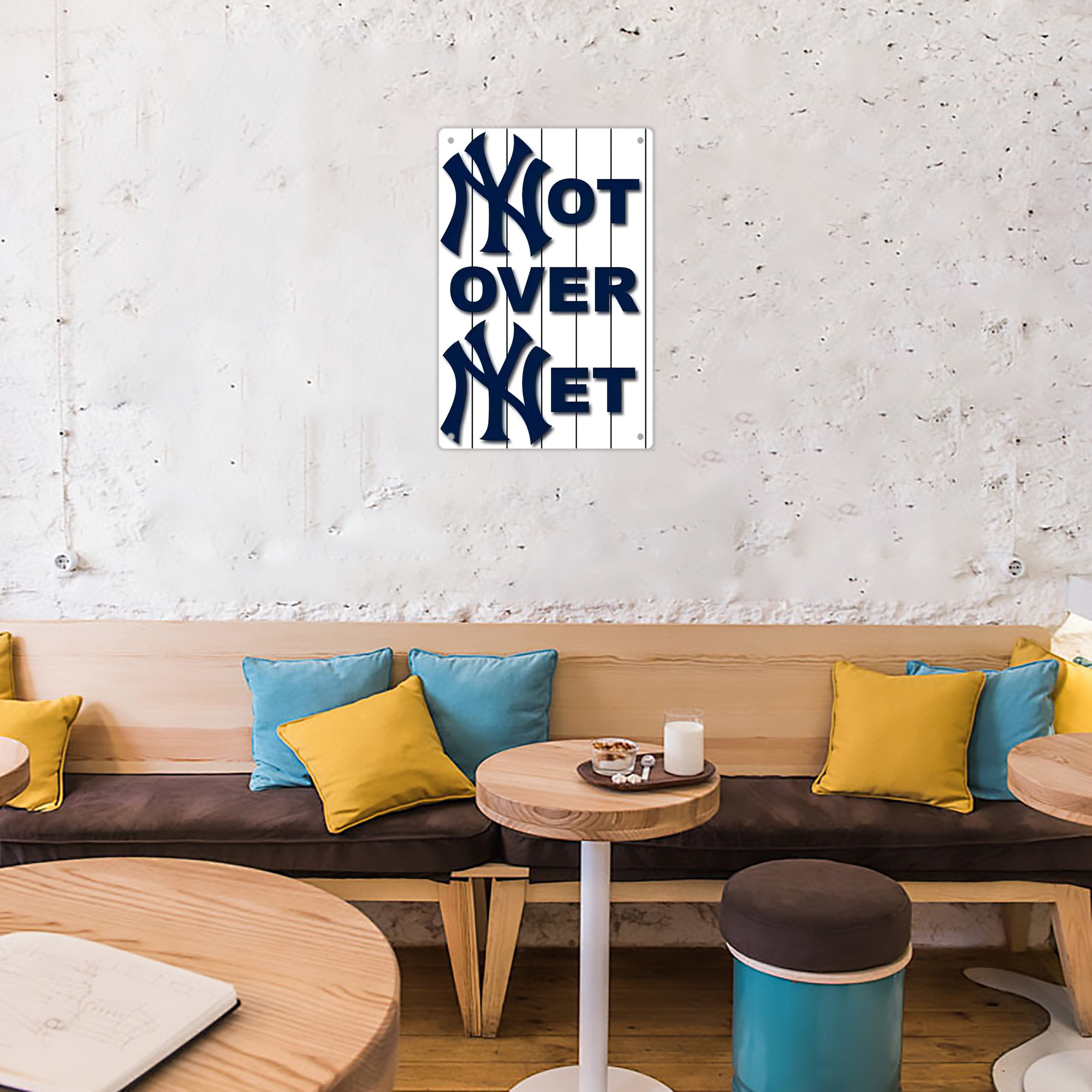New York Yankees Not over Net 8x12inch Vertical Aluminum Sign - Durable Fade-Resistant Indoor/Outdoor Safety & Information Plaque For Office, Hotel, Restaurant, Bar, Public Spaces