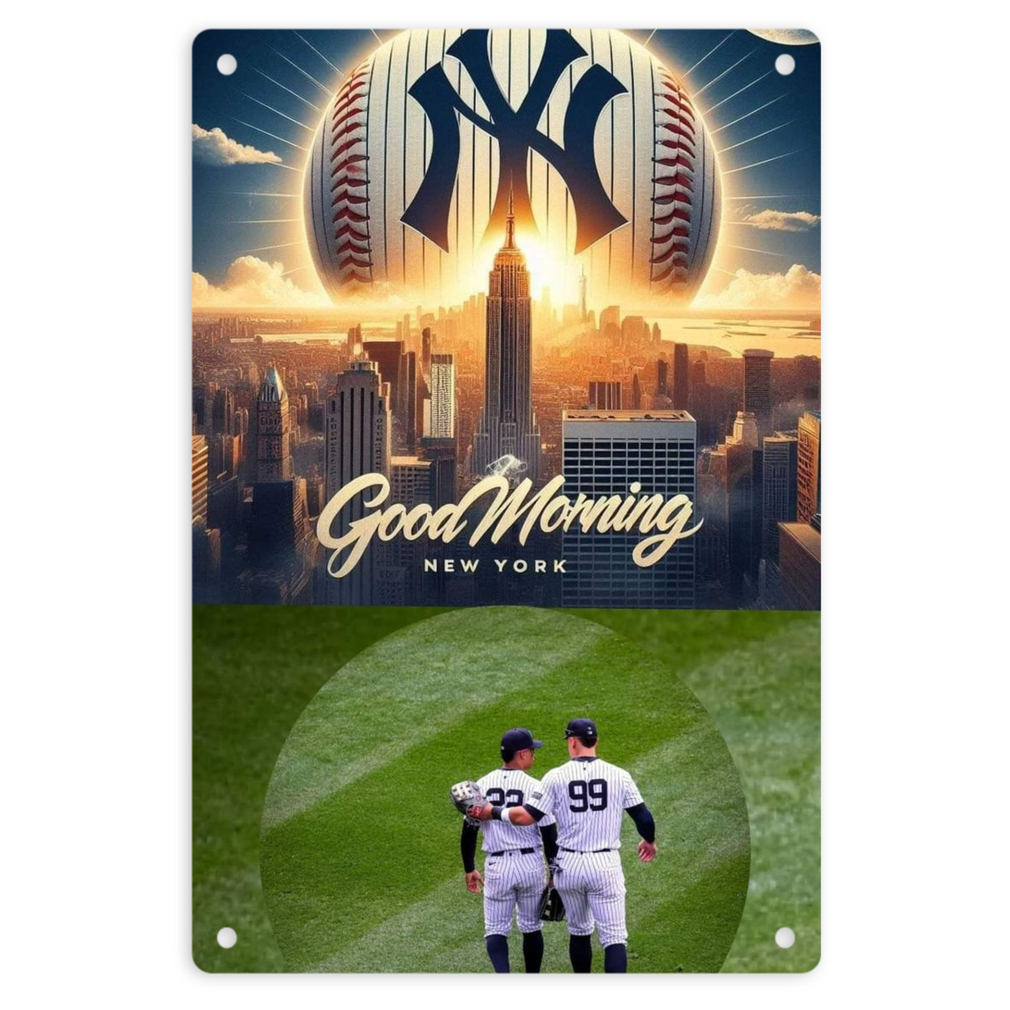 New York Yankees 218 8x12inch Vertical Aluminum Sign - Durable Fade-Resistant Indoor/Outdoor Safety & Information Plaque For Office, Hotel, Restaurant, Bar, Public Spaces