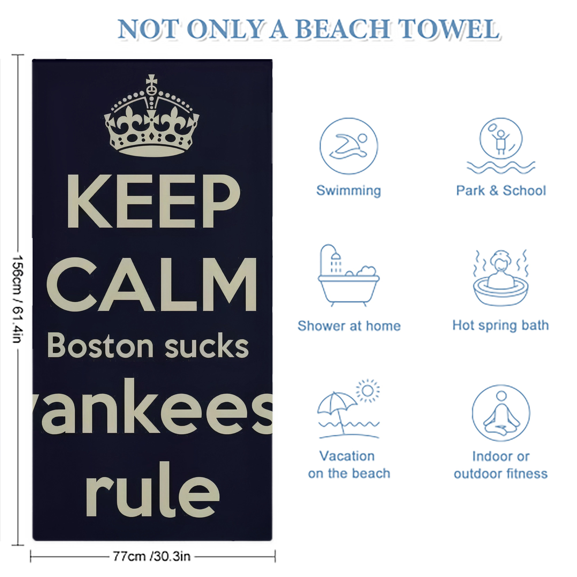 New York Yankees 226 Premium Microfiber Beach Towel – Soft, Large Size, Multi-Purpose For Beach, Picnic & Kids, Lightweight & Portable With Carry Bag, Easy Care