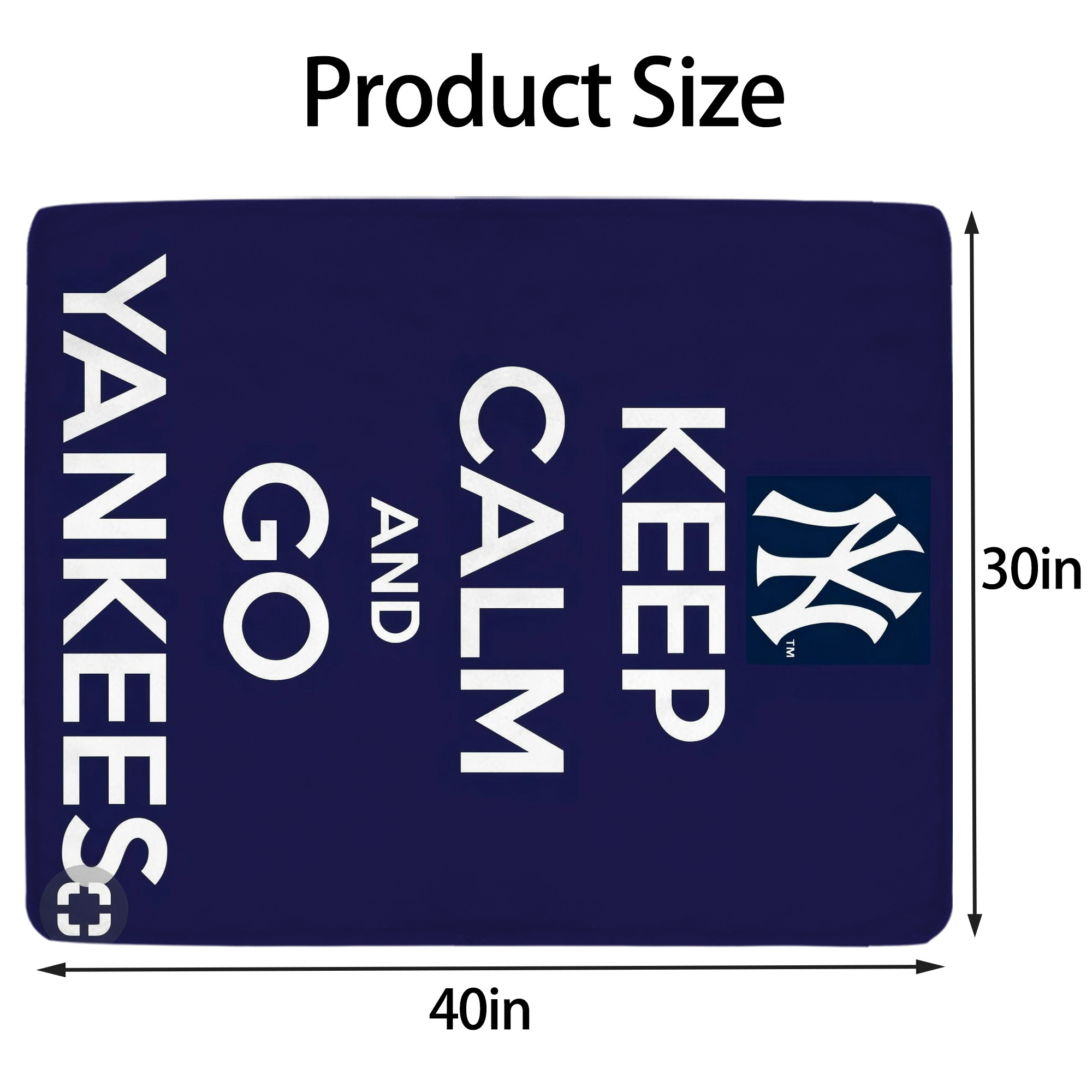 New York Yankees Keep Calm and Go Yankees Soft Plush Fleece Blanket 30x40 Inch - 300GSM Flannel, Ultra Soft & Warm, Lightweight & Durable, Perfect For Kids, Adults, Couch, Bed, Camping, Travel, Gift For Family & Friends