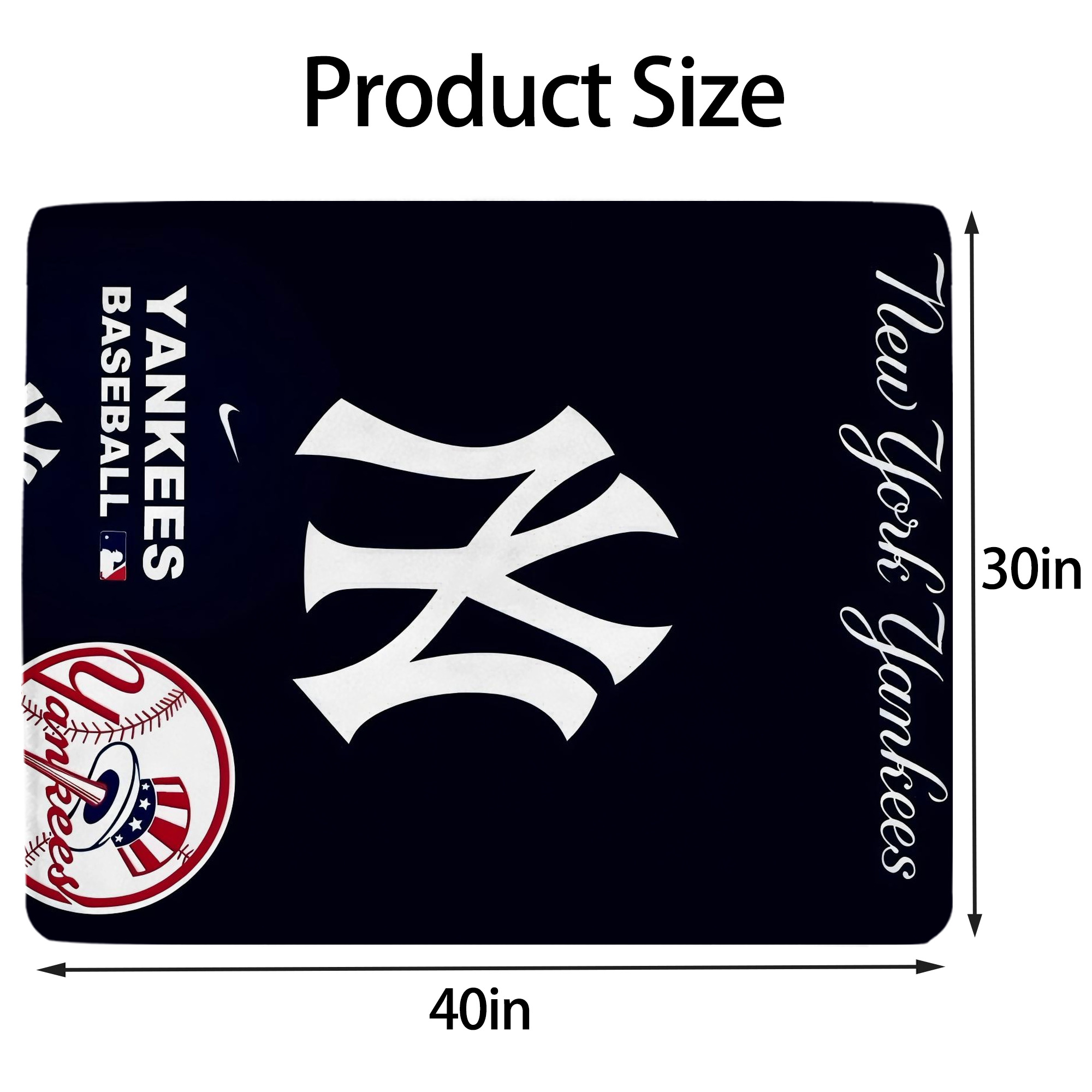 New York Yankees 122 Soft Plush Fleece Blanket 30x40 Inch - 300GSM Flannel, Ultra Soft & Warm, Lightweight & Durable, Perfect For Kids, Adults, Couch, Bed, Camping, Travel, Gift For Family & Friends