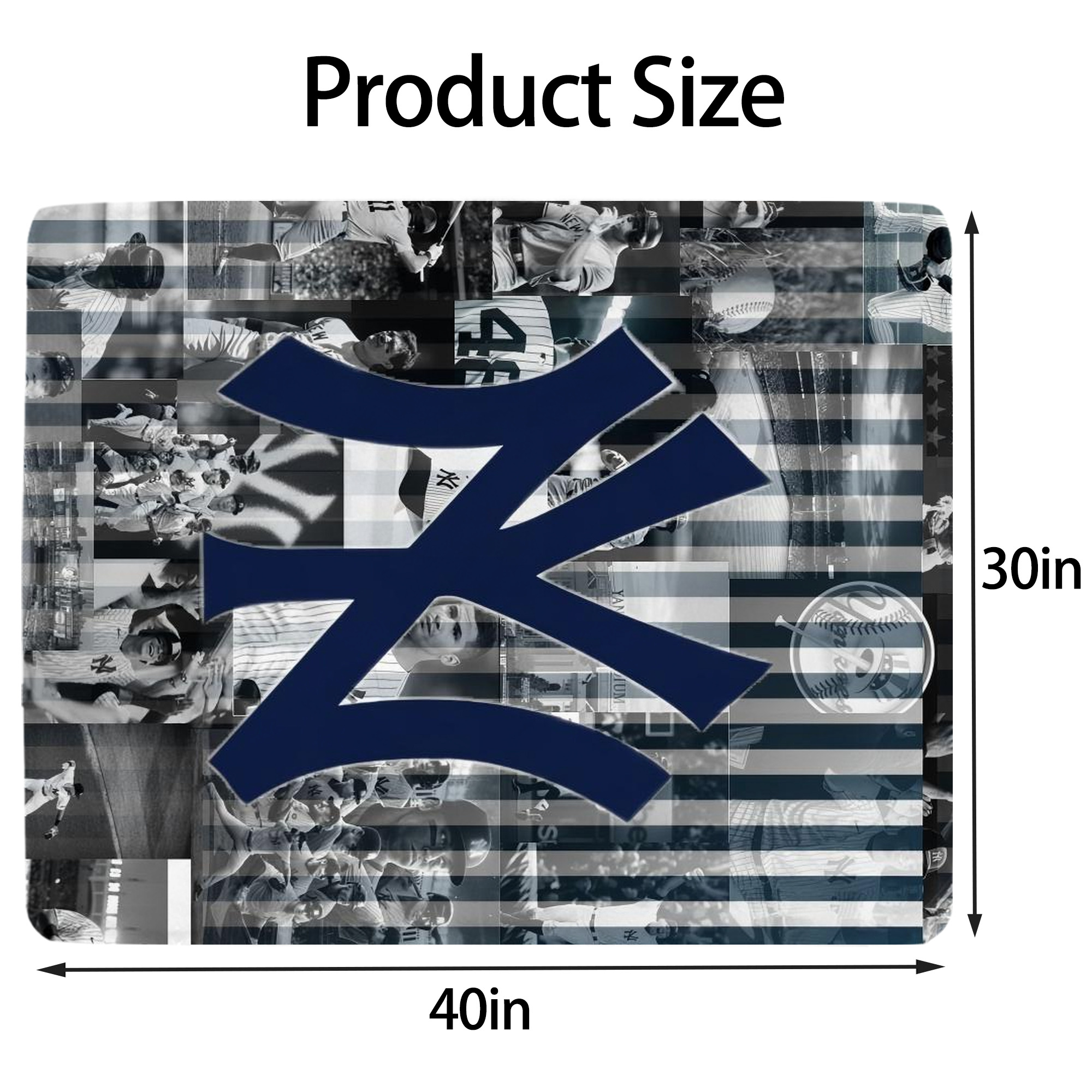 New York Yankees 135 Soft Plush Fleece Blanket 30x40 Inch - 300GSM Flannel, Ultra Soft & Warm, Lightweight & Durable, Perfect For Kids, Adults, Couch, Bed, Camping, Travel, Gift For Family & Friends