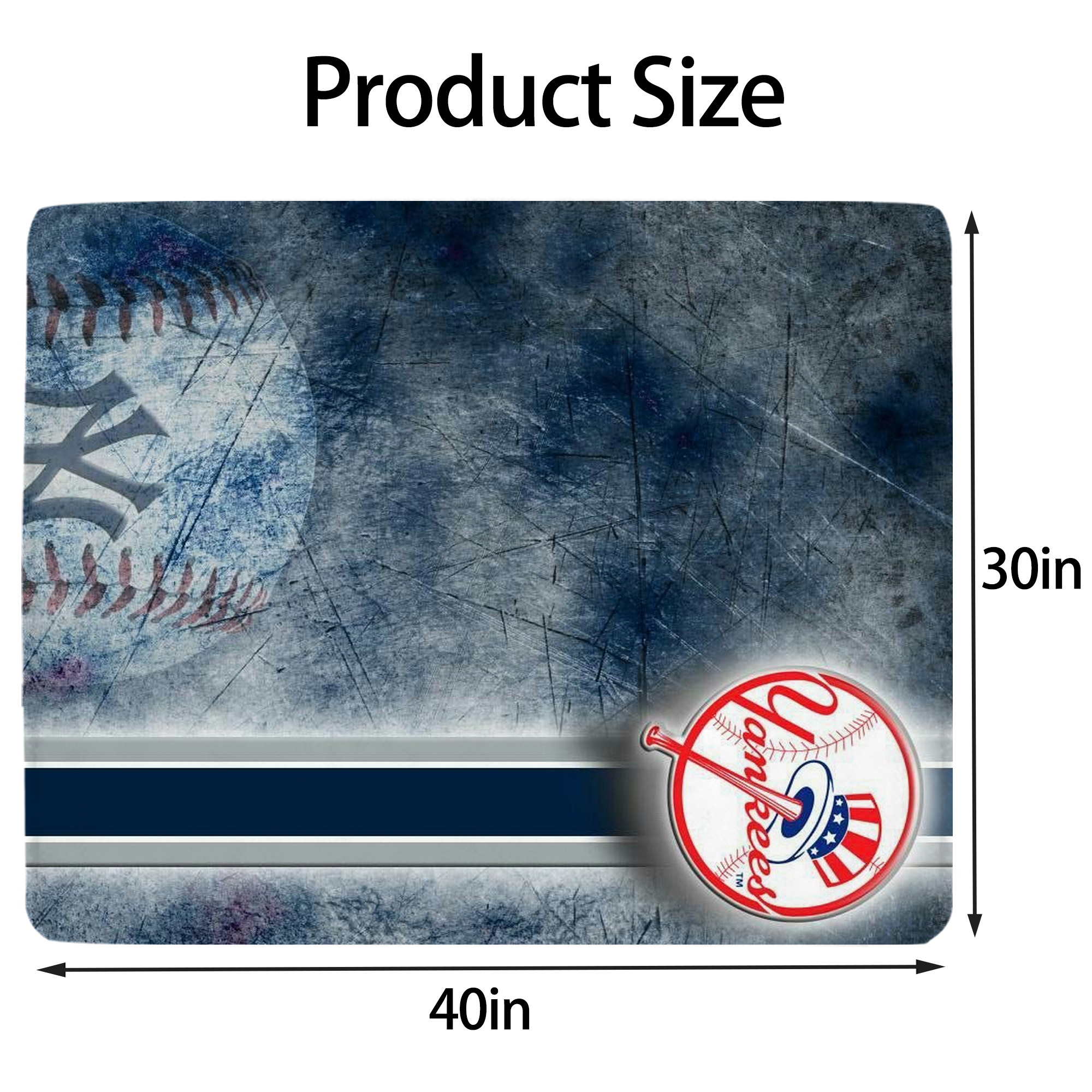 New York Yankees 150 Soft Plush Fleece Blanket 30x40 Inch - 300GSM Flannel, Ultra Soft & Warm, Lightweight & Durable, Perfect For Kids, Adults, Couch, Bed, Camping, Travel, Gift For Family & Friends