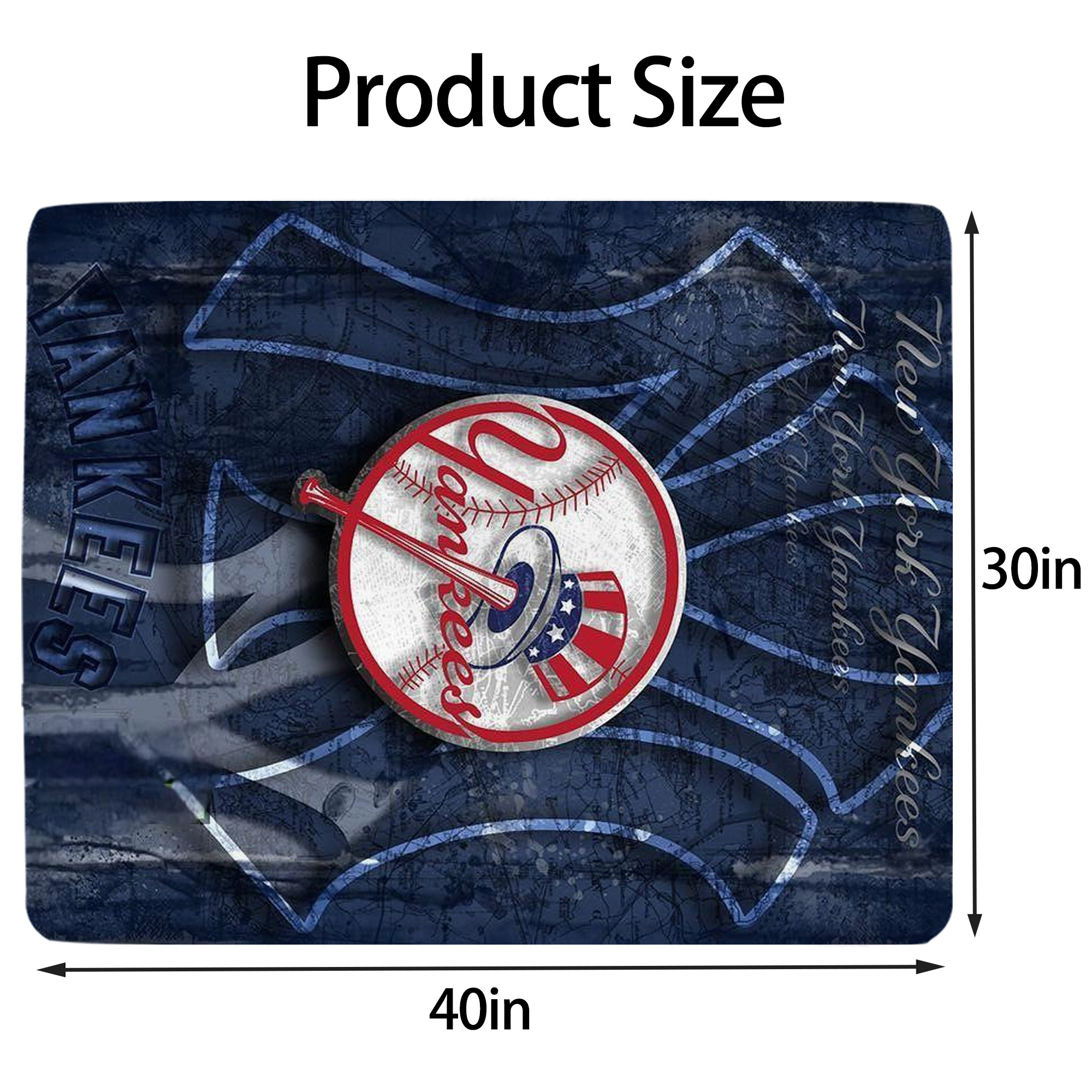 New York Yankees 190 Soft Plush Fleece Blanket 30x40 Inch - 300GSM Flannel, Ultra Soft & Warm, Lightweight & Durable, Perfect For Kids, Adults, Couch, Bed, Camping, Travel, Gift For Family & Friends