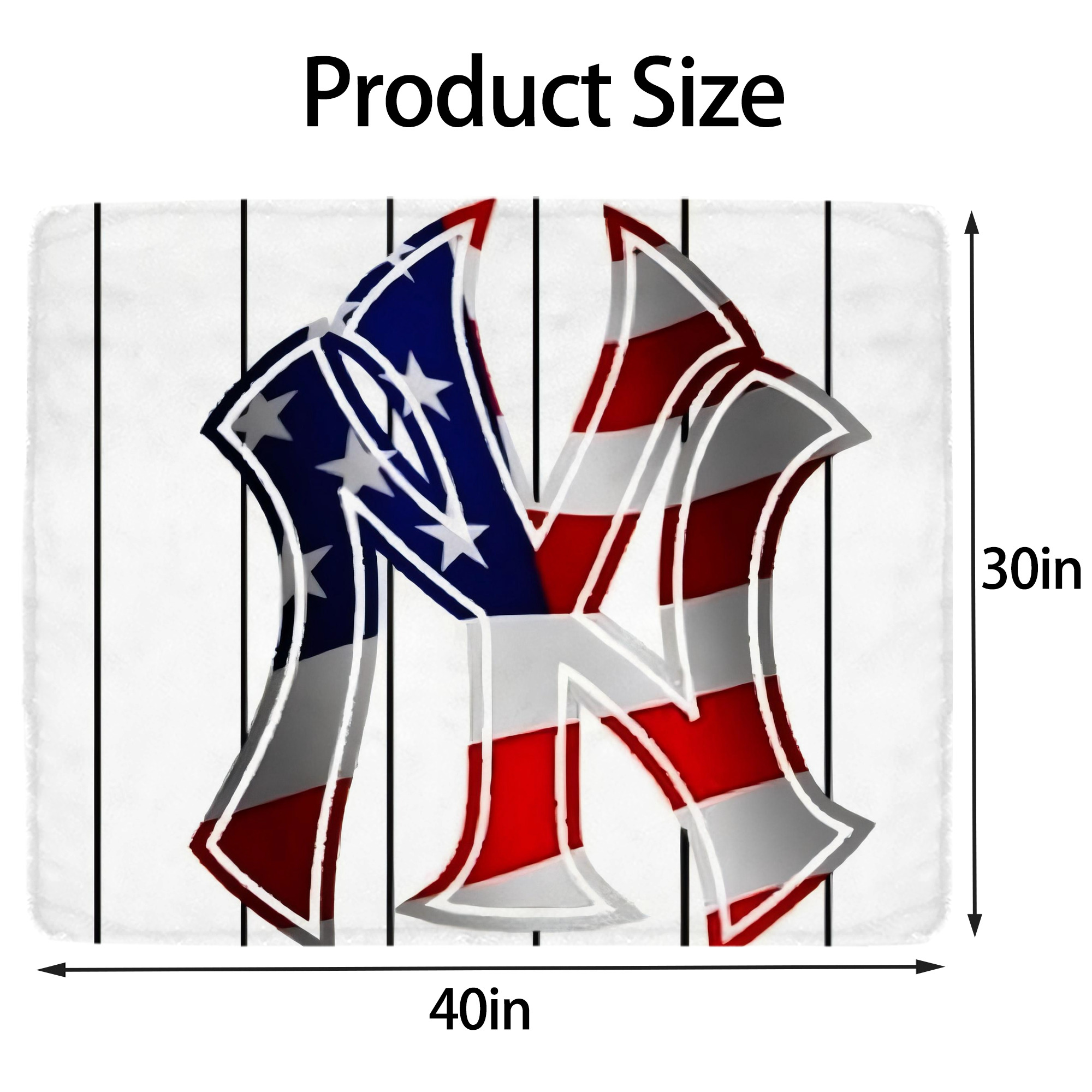 New York Yankees 195 Soft Plush Fleece Blanket 30x40 Inch - 300GSM Flannel, Ultra Soft & Warm, Lightweight & Durable, Perfect For Kids, Adults, Couch, Bed, Camping, Travel, Gift For Family & Friends