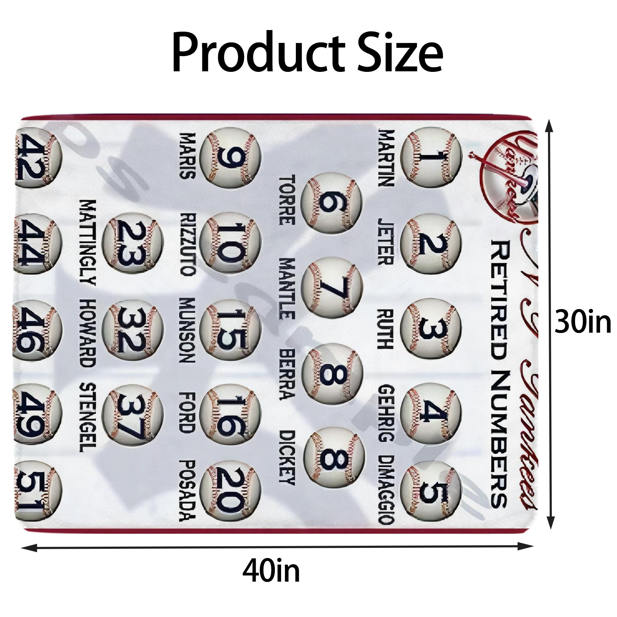 New York Yankees 201 Soft Plush Fleece Blanket 30x40 Inch - 300GSM Flannel, Ultra Soft & Warm, Lightweight & Durable, Perfect For Kids, Adults, Couch, Bed, Camping, Travel, Gift For Family & Friends