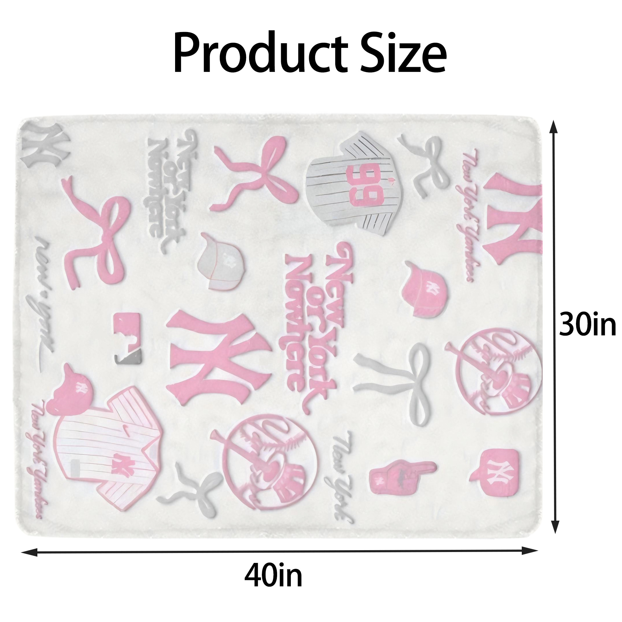 New York Yankees 206 Soft Plush Fleece Blanket 30x40 Inch - 300GSM Flannel, Ultra Soft & Warm, Lightweight & Durable, Perfect For Kids, Adults, Couch, Bed, Camping, Travel, Gift For Family & Friends