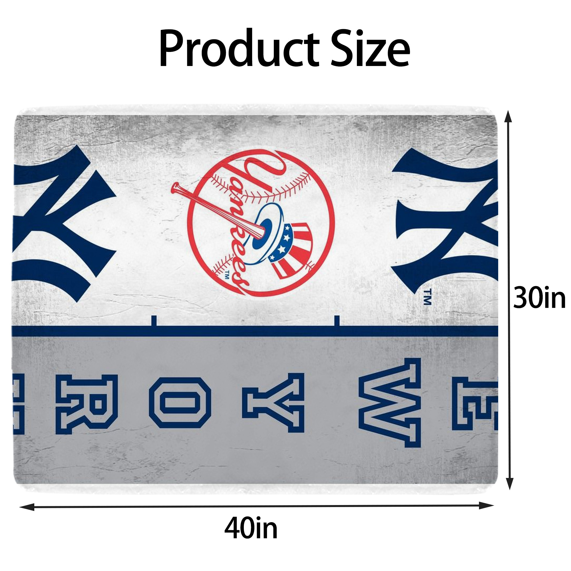 New York Yankees 217 Soft Plush Fleece Blanket 30x40 Inch - 300GSM Flannel, Ultra Soft & Warm, Lightweight & Durable, Perfect For Kids, Adults, Couch, Bed, Camping, Travel, Gift For Family & Friends