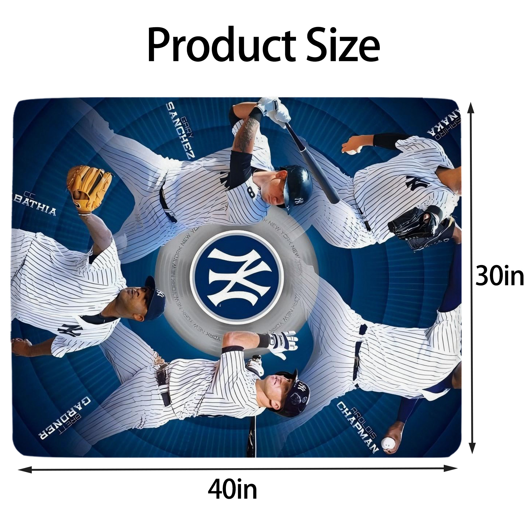 New York Yankees 222 Soft Plush Fleece Blanket 30x40 Inch - 300GSM Flannel, Ultra Soft & Warm, Lightweight & Durable, Perfect For Kids, Adults, Couch, Bed, Camping, Travel, Gift For Family & Friends