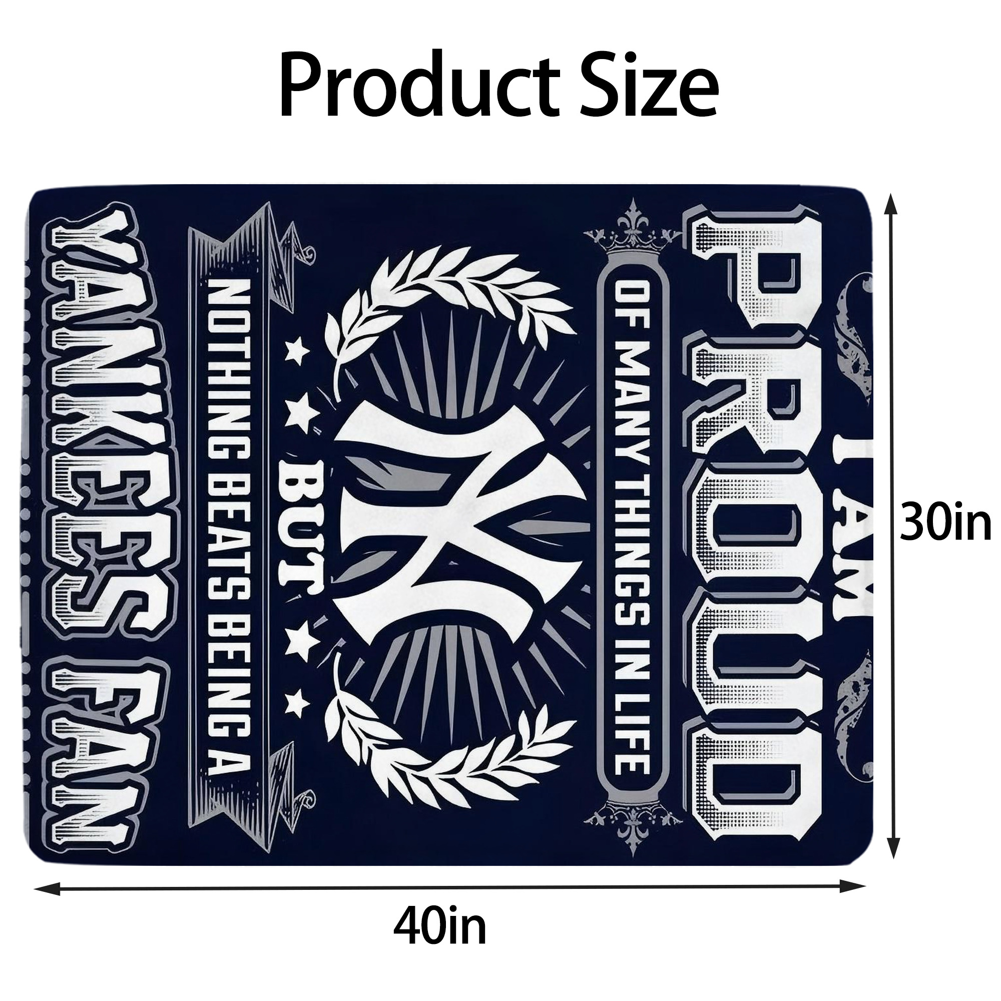 New York Yankees 301 Soft Plush Fleece Blanket 30x40 Inch - 300GSM Flannel, Ultra Soft & Warm, Lightweight & Durable, Perfect For Kids, Adults, Couch, Bed, Camping, Travel, Gift For Family & Friends