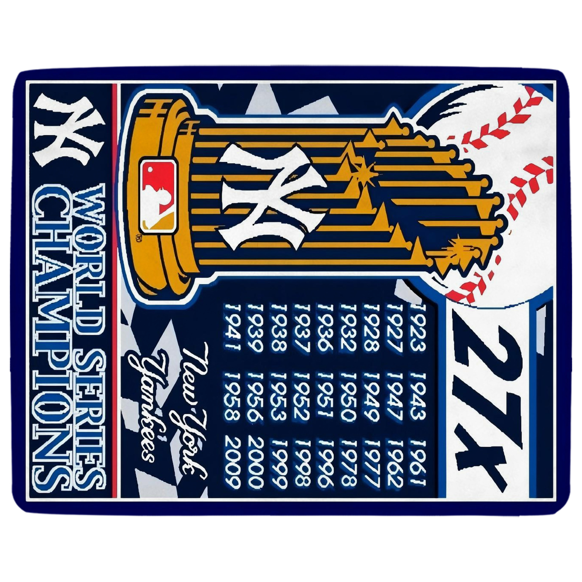 New York Yankees 108 Soft Plush Fleece Blanket 30x40 Inch - 300GSM Flannel, Ultra Soft & Warm, Lightweight & Durable, Perfect For Kids, Adults, Couch, Bed, Camping, Travel, Gift For Family & Friends