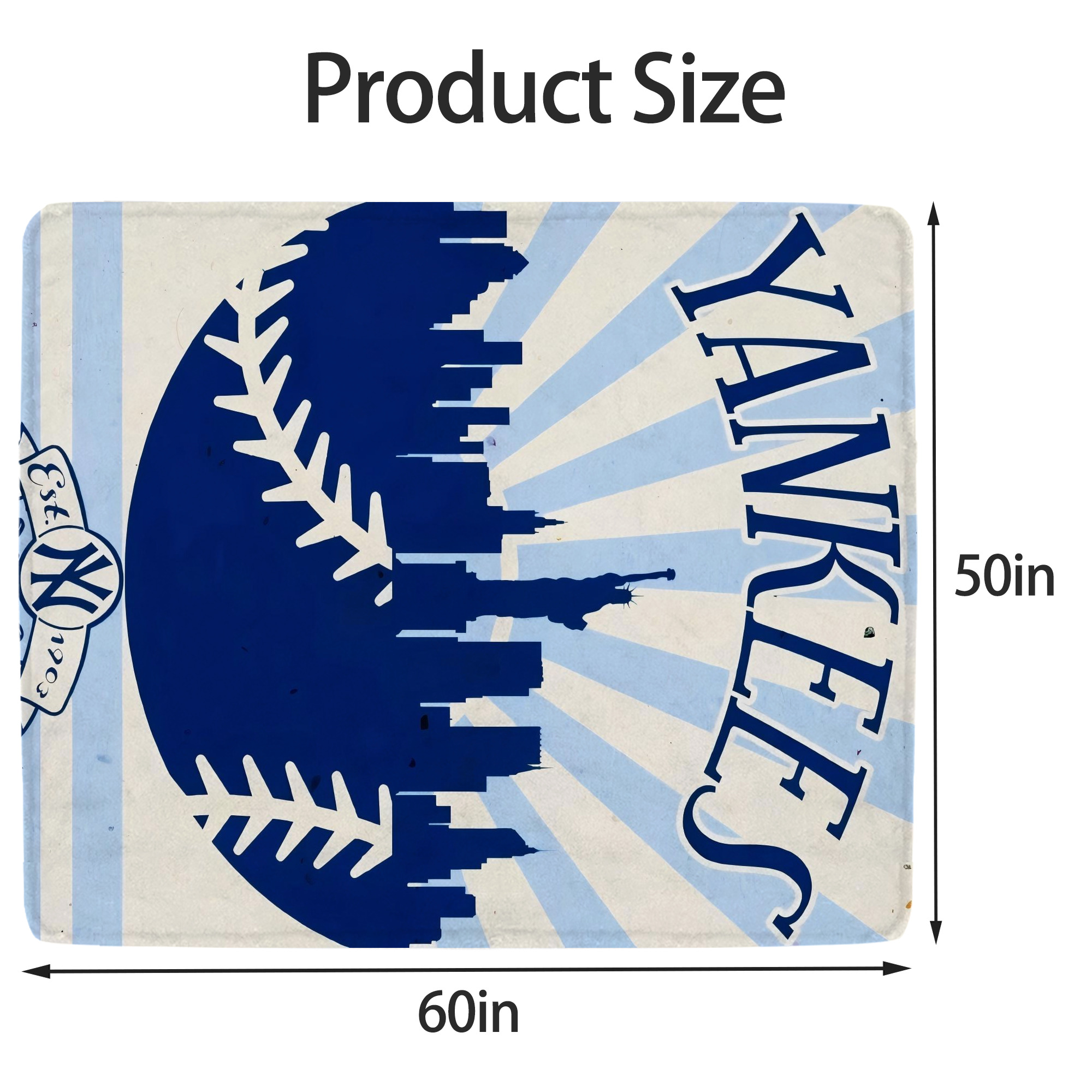 New York Yankees 143 Soft Fleece Throw Blanket 50 X 60 Inch – Super Soft, Lightweight, And Durable – Perfect For Sofa, Bed, Camping, And More – Ideal Gift For Family And Friends