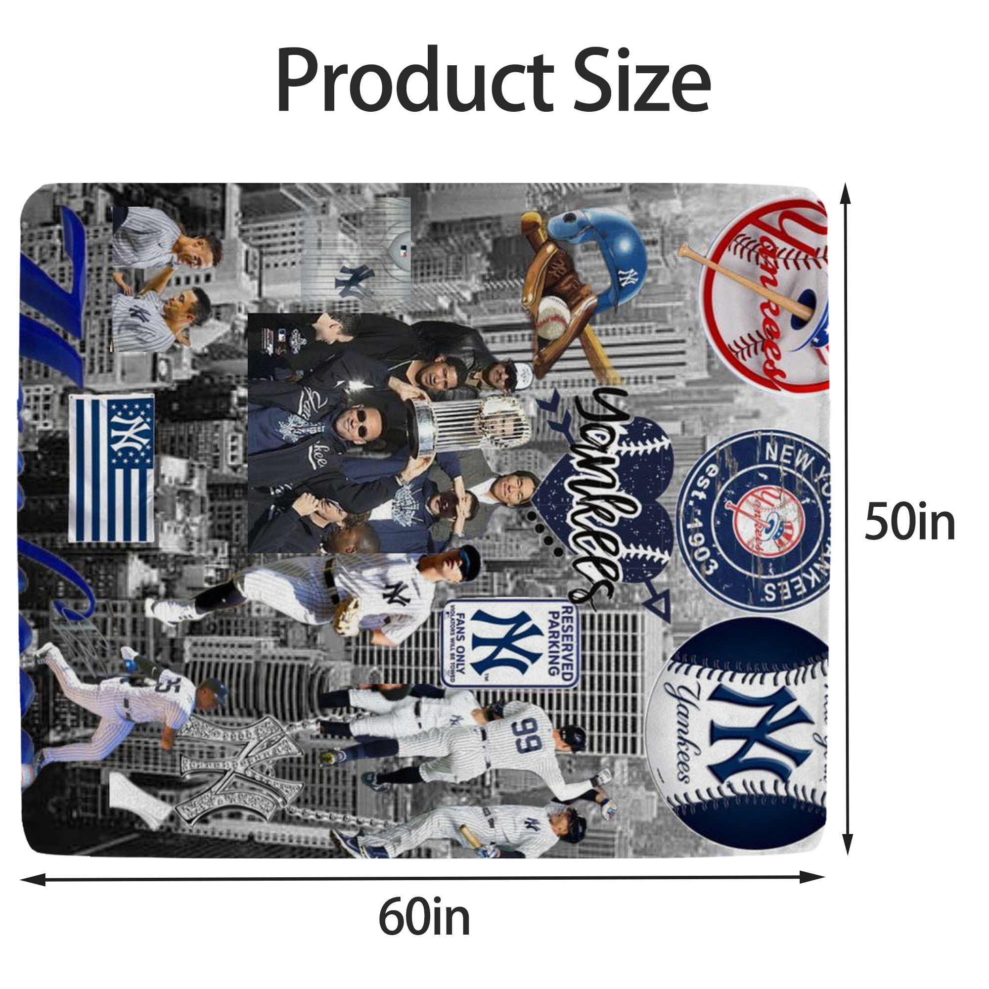 New York Yankees 199 Soft Fleece Throw Blanket 50 X 60 Inch – Super Soft, Lightweight, And Durable – Perfect For Sofa, Bed, Camping, And More – Ideal Gift For Family And Friends