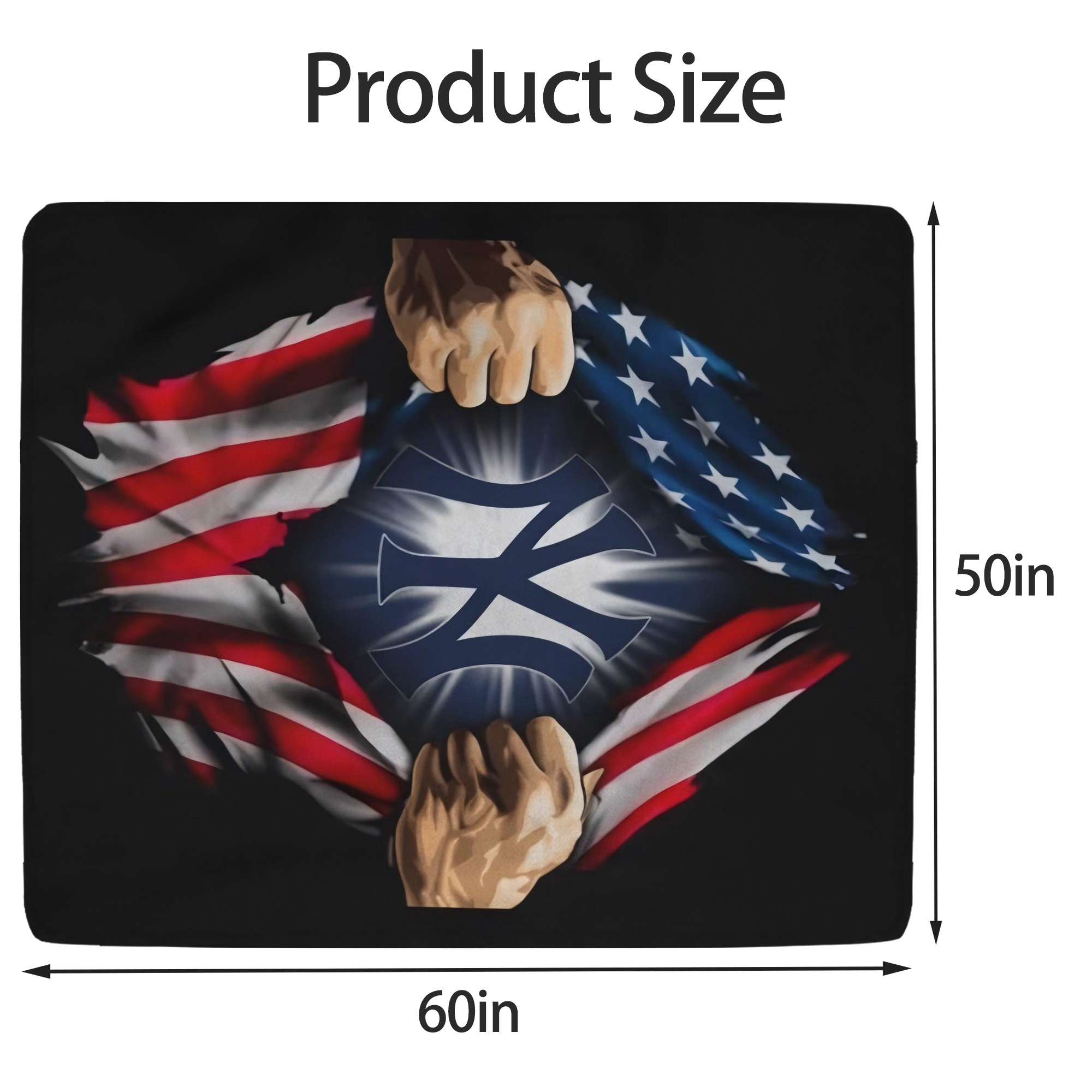 New York Yankees US Flag Yankees Inside Me Soft Fleece Throw Blanket 50 X 60 Inch – Super Soft, Lightweight, And Durable – Perfect For Sofa, Bed, Camping, And More – Ideal Gift For Family And Friends