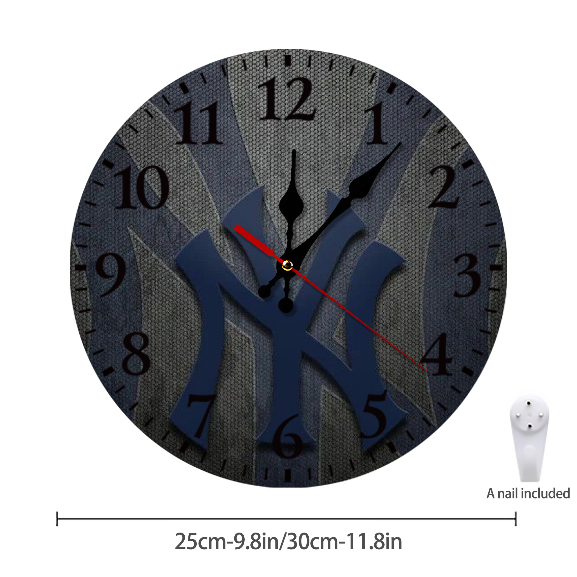 New York Yankees 153 Silent Round Wall Clock – Modern & Stylish DIY Design, Durable Wood Construction, Easy To Install – Perfect For Office, Bedroom, Living Room, And More