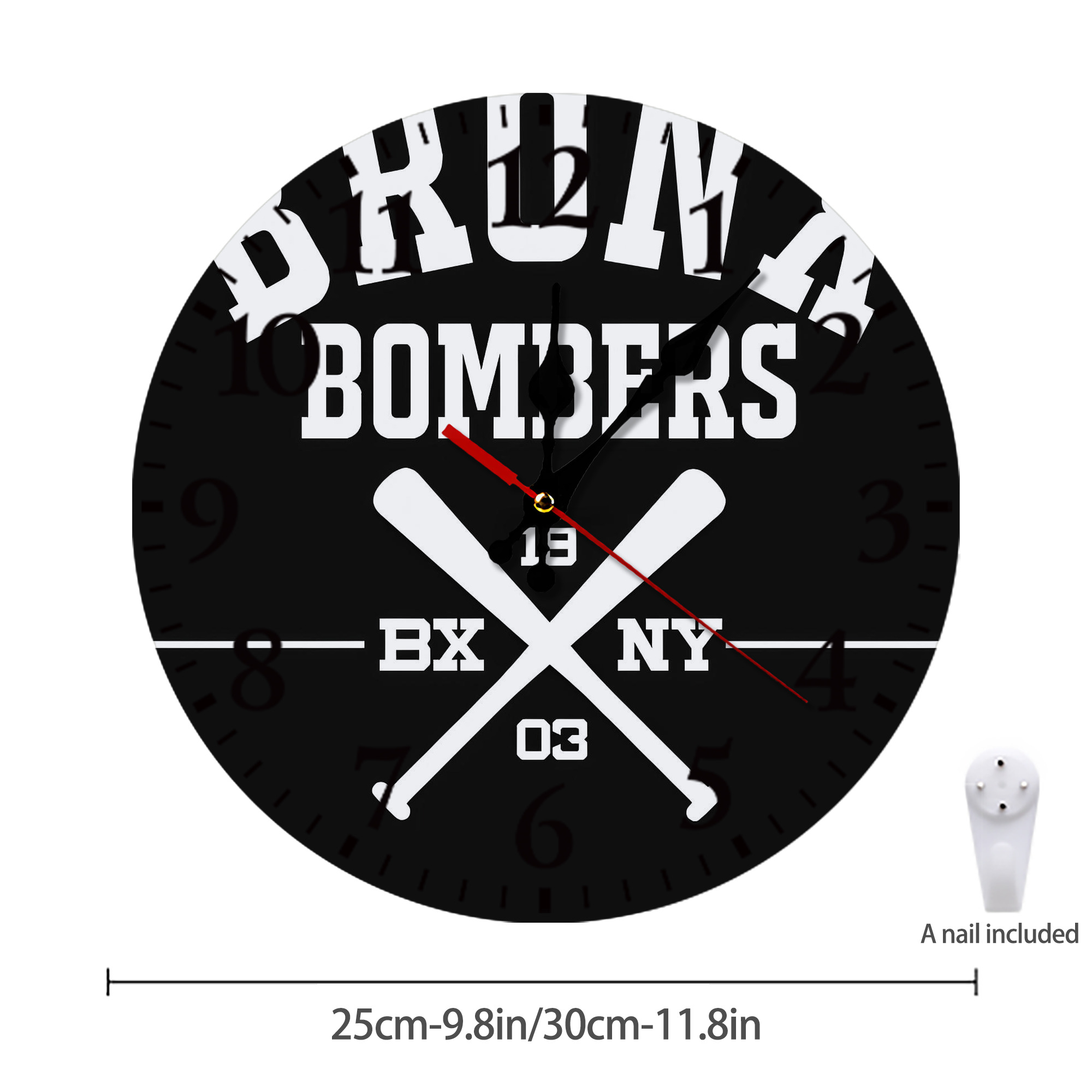 New York Yankees 163 Silent Round Wall Clock – Modern & Stylish DIY Design, Durable Wood Construction, Easy To Install – Perfect For Office, Bedroom, Living Room, And More