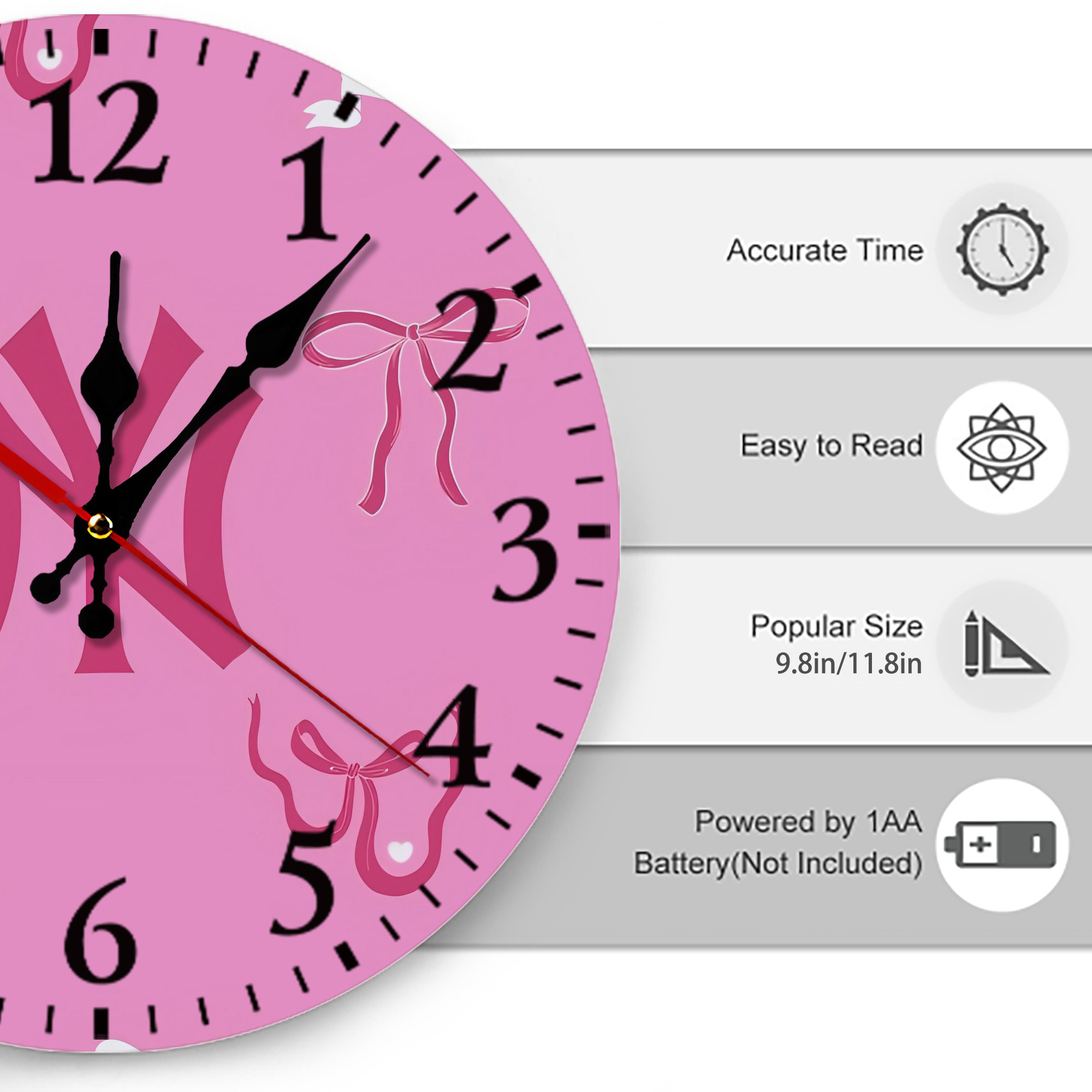 New York Yankees 220 Silent Round Wall Clock – Modern & Stylish DIY Design, Durable Wood Construction, Easy To Install – Perfect For Office, Bedroom, Living Room, And More