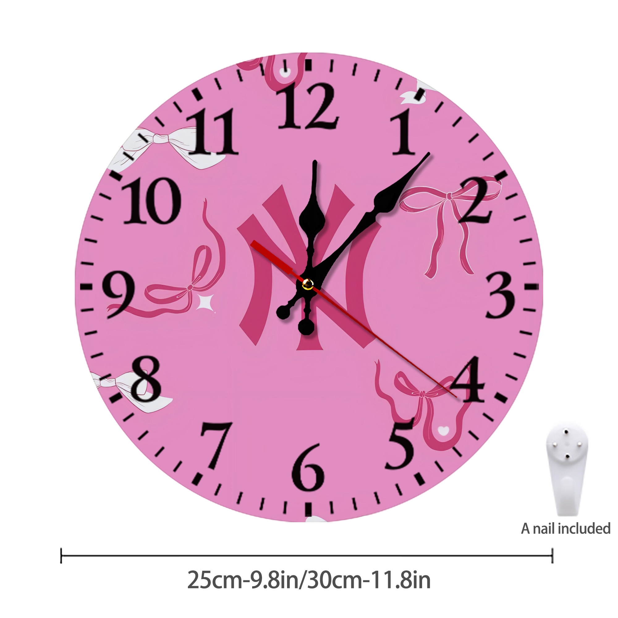 New York Yankees 220 Silent Round Wall Clock – Modern & Stylish DIY Design, Durable Wood Construction, Easy To Install – Perfect For Office, Bedroom, Living Room, And More