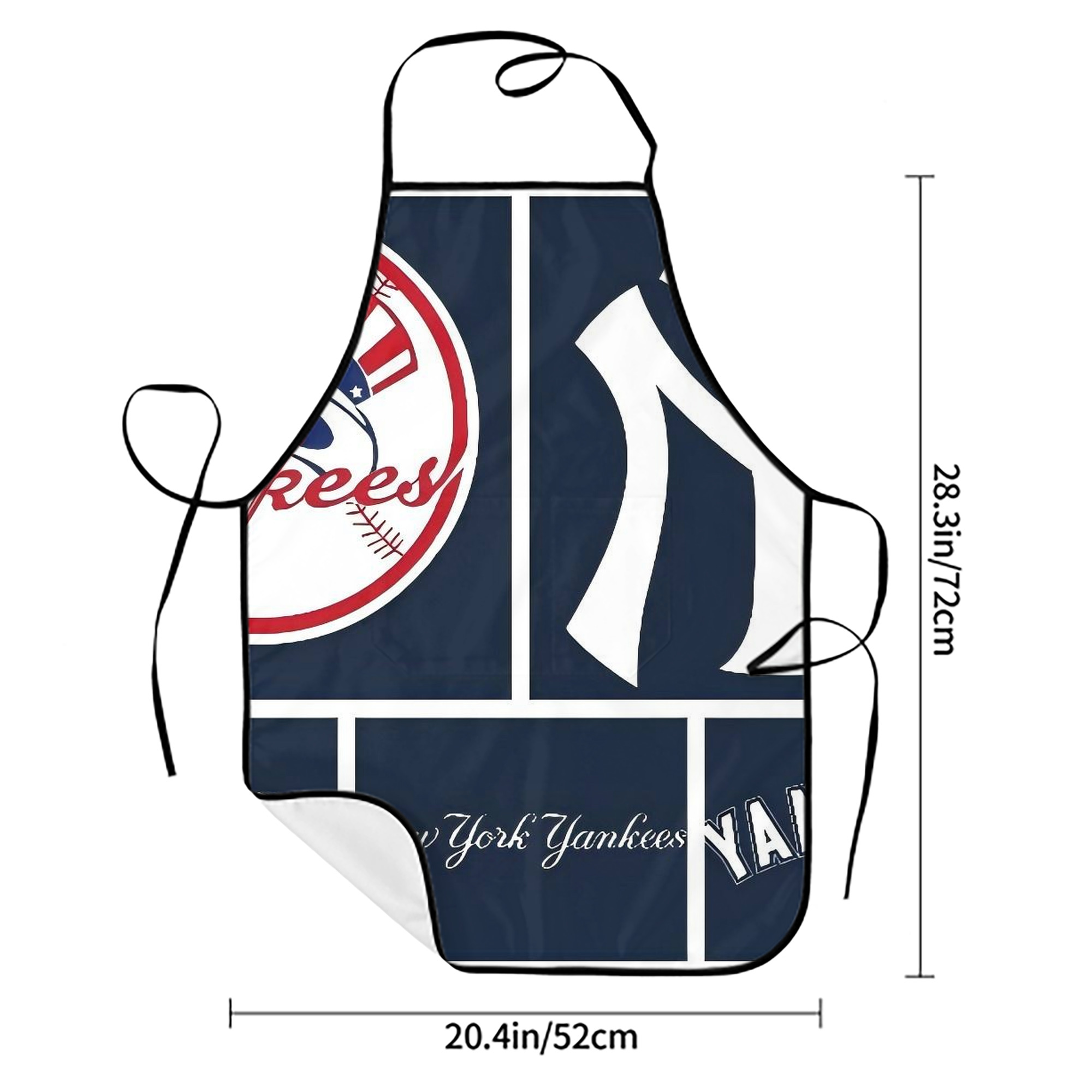 New York Yankees 247 Stain-Resistant Polyester Apron With Pocket – Full Print, Waterproof, Anti-Wrinkle, Anti-Pilling – Ideal For Kitchen, BBQ, Restaurant, Salon & More