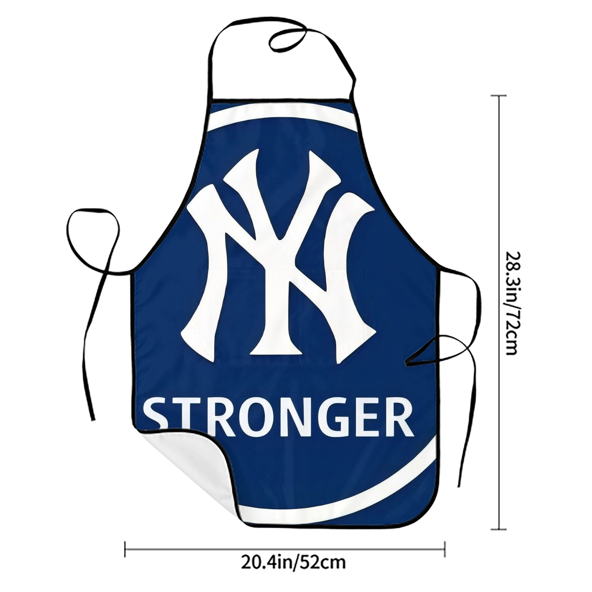 New York Yankees 346 Stain-Resistant Polyester Apron With Pocket – Full Print, Waterproof, Anti-Wrinkle, Anti-Pilling – Ideal For Kitchen, BBQ, Restaurant, Salon & More