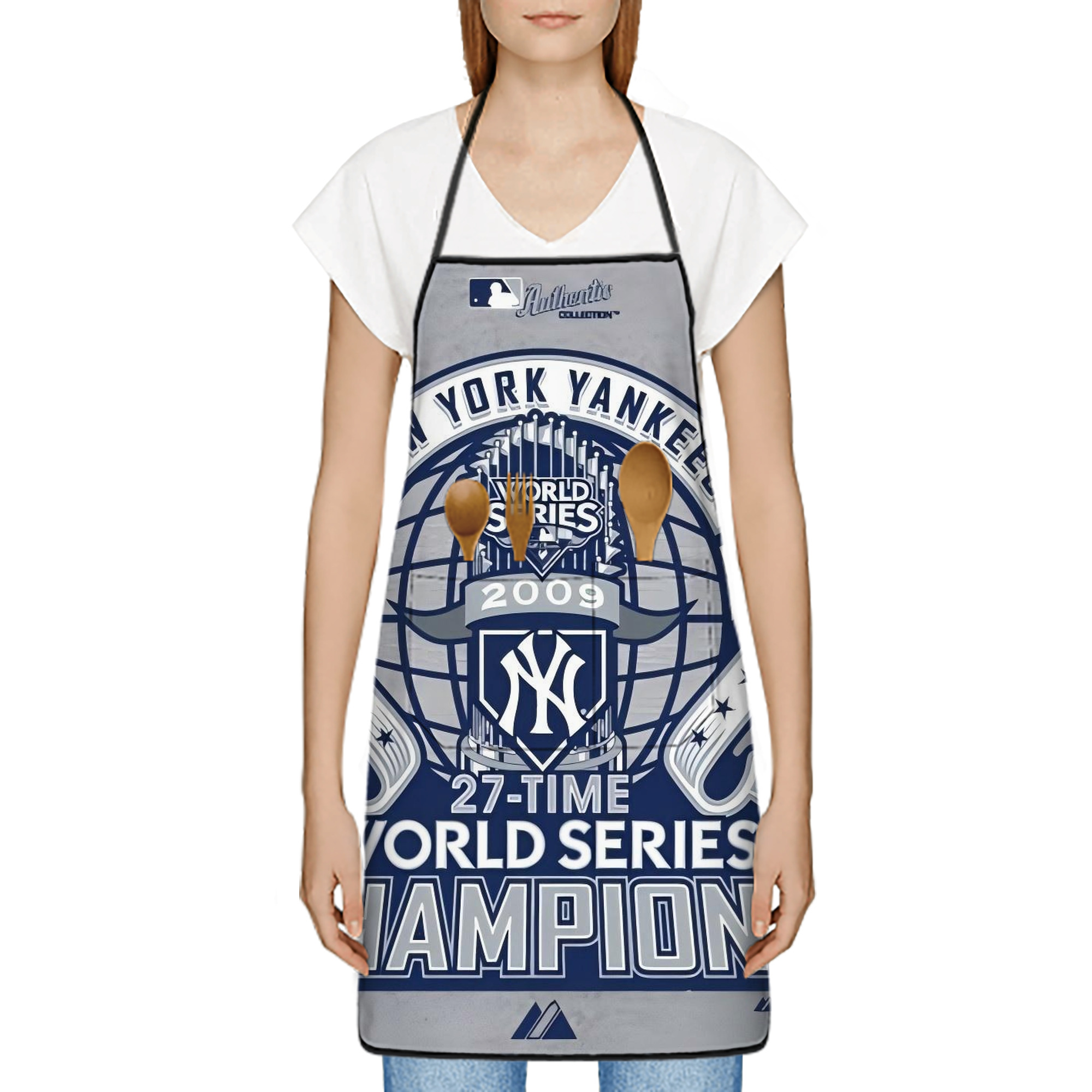 New York Yankees 207 Stain-Resistant Polyester Apron With Pocket – Full Print, Waterproof, Anti-Wrinkle, Anti-Pilling – Ideal For Kitchen, BBQ, Restaurant, Salon & More