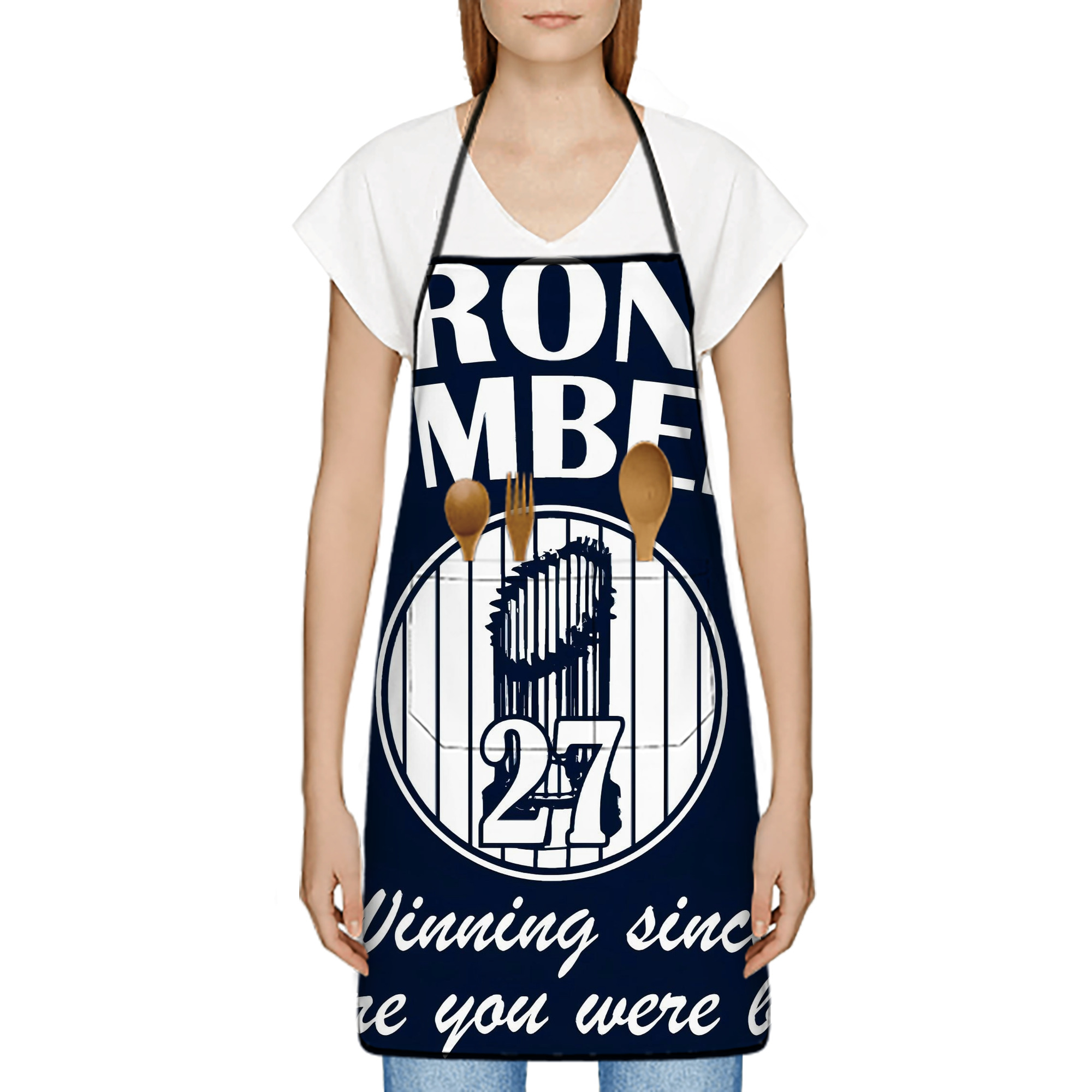 New York Yankees 240 Stain-Resistant Polyester Apron With Pocket – Full Print, Waterproof, Anti-Wrinkle, Anti-Pilling – Ideal For Kitchen, BBQ, Restaurant, Salon & More