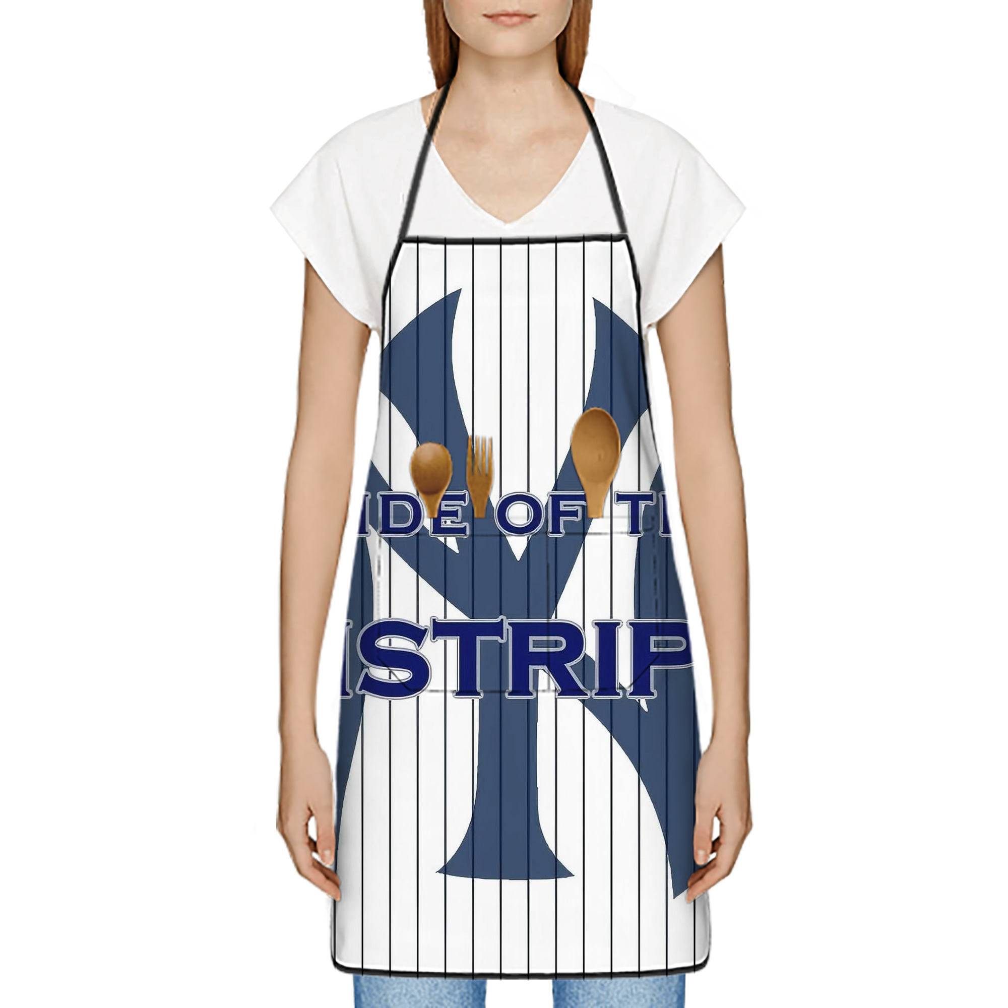 New York Yankees 337 Stain-Resistant Polyester Apron With Pocket – Full Print, Waterproof, Anti-Wrinkle, Anti-Pilling – Ideal For Kitchen, BBQ, Restaurant, Salon & More