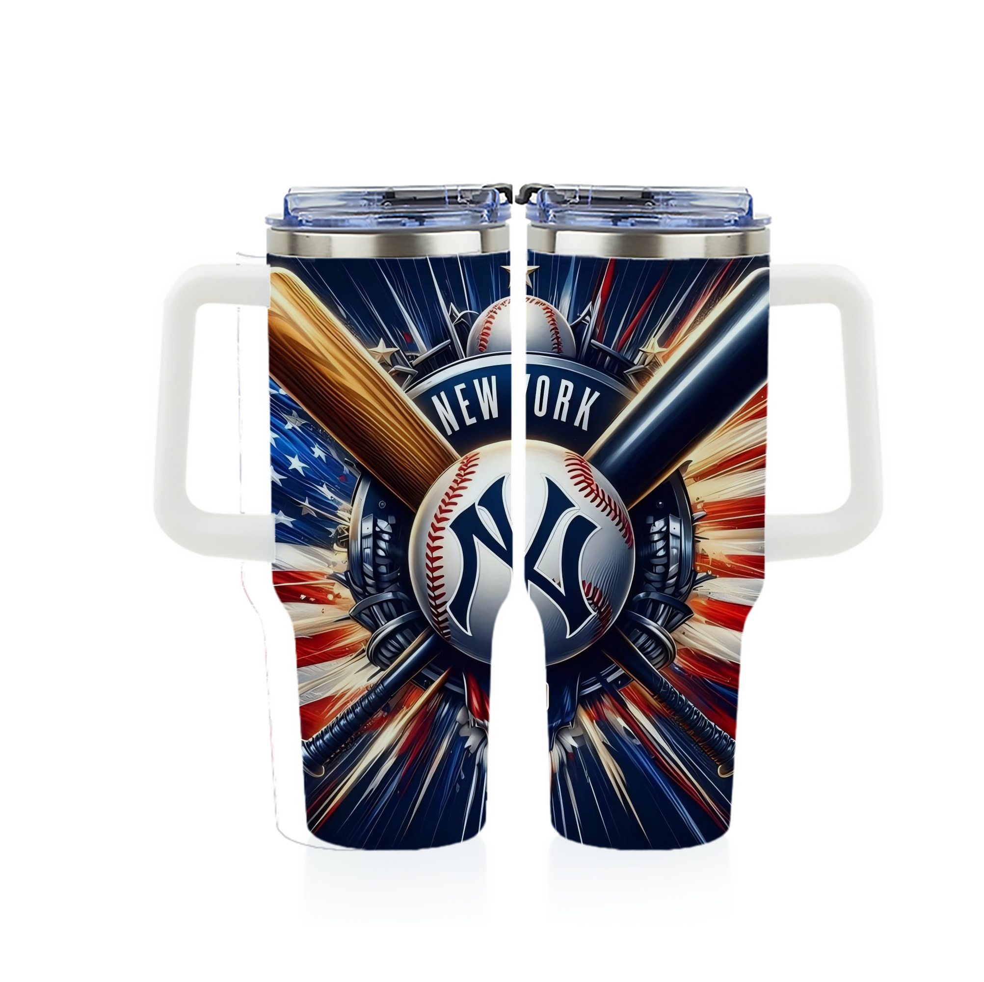 New York Yankees 268 40oz Full Wrap Car Tumbler – Durable Stainless Steel Travel Mug With Vibrant UV Print – Double Wall Insulated, Fits Most Car Cup Holders