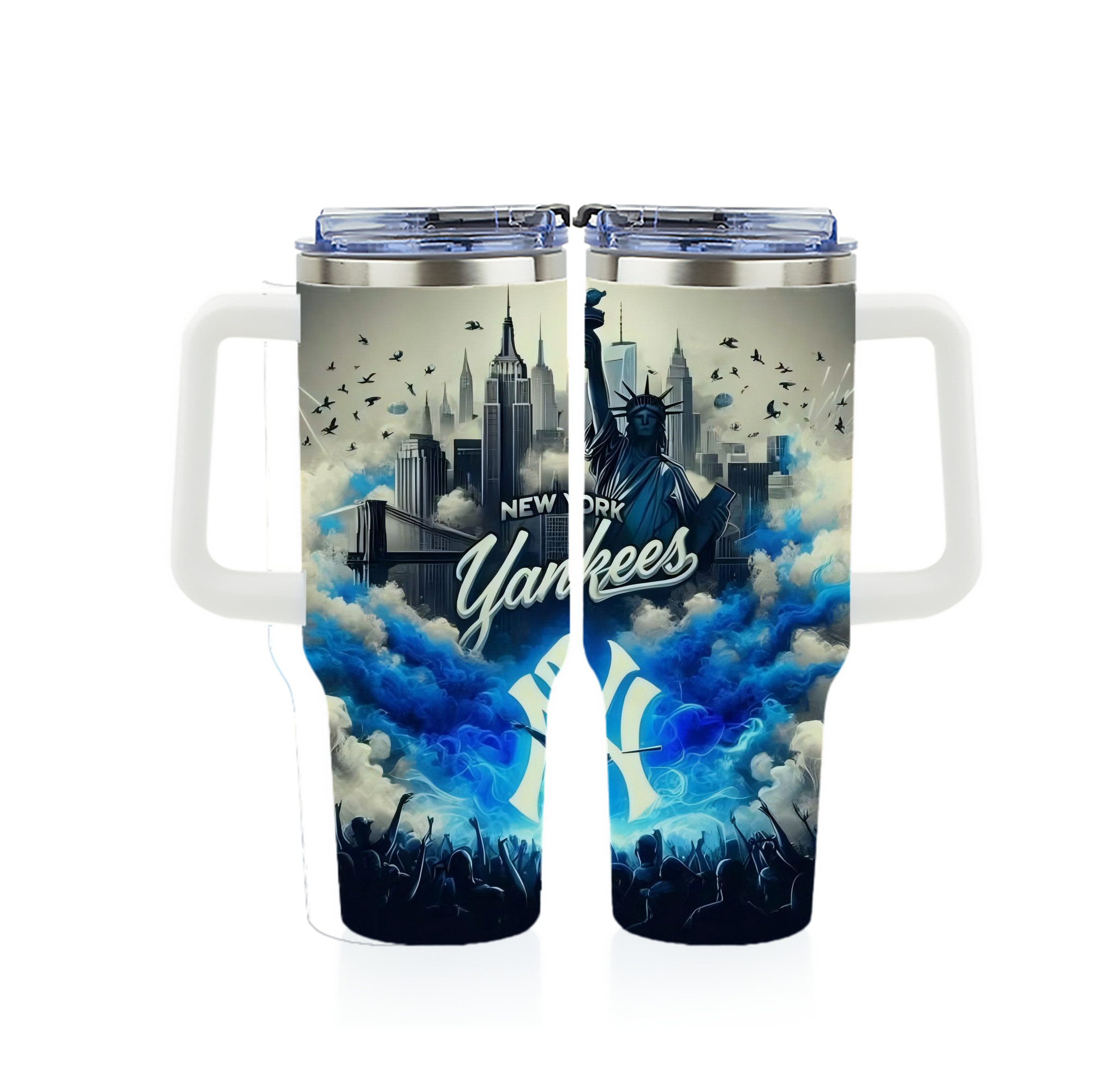 New York Yankees 308 40oz Full Wrap Car Tumbler – Durable Stainless Steel Travel Mug With Vibrant UV Print – Double Wall Insulated, Fits Most Car Cup Holders